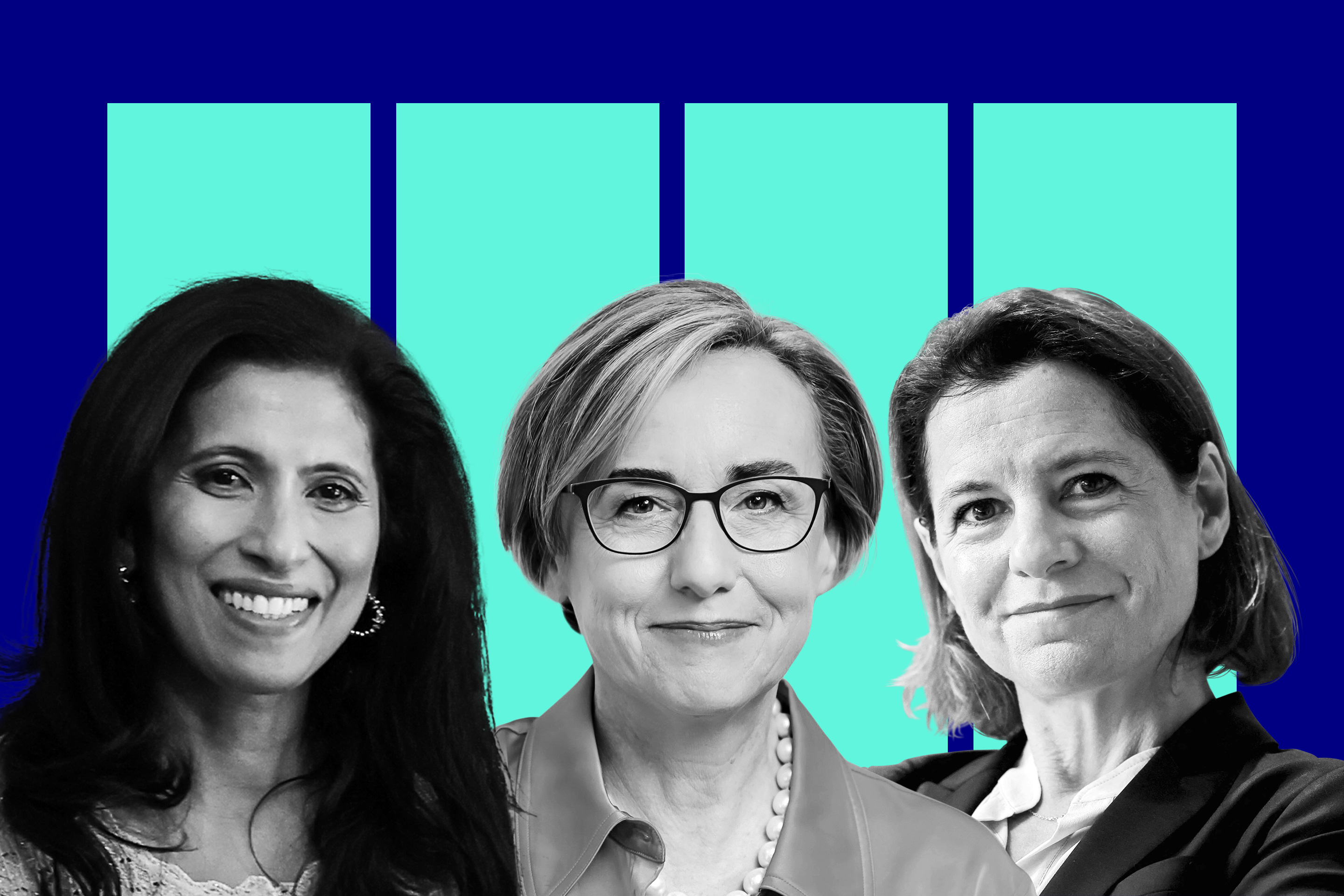 Chanel CEO Leena Nair, Vodafone CEO Margherita Della Valle, and Engie CEO Catherine MacGregor.