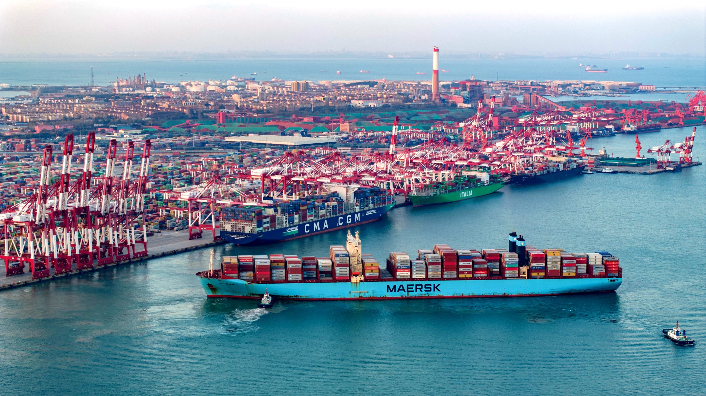 Container ships in Qingdao, China, this week.