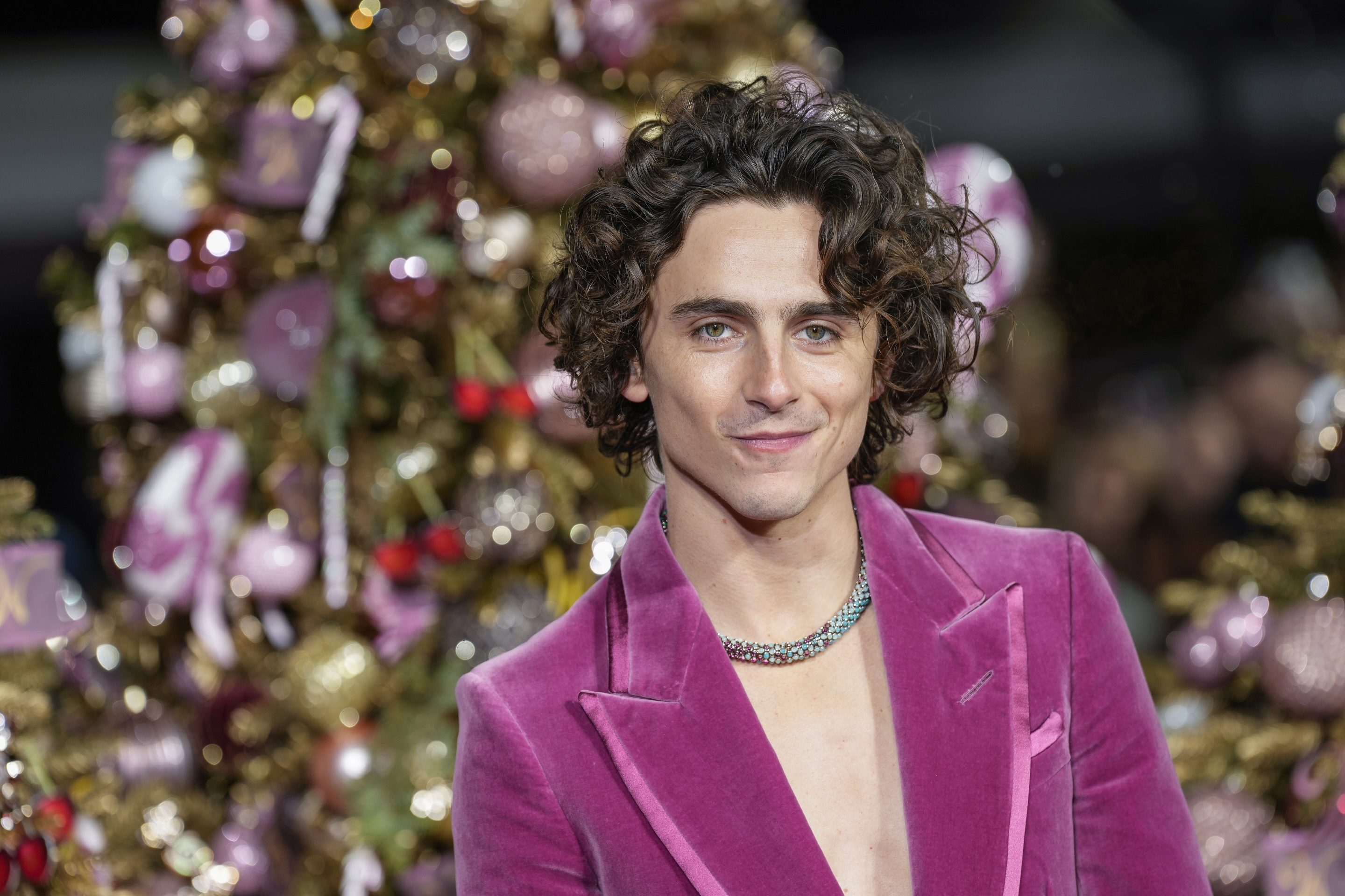 Timothee Chalamet poses at the world premiere of "Wonka" in London last month.