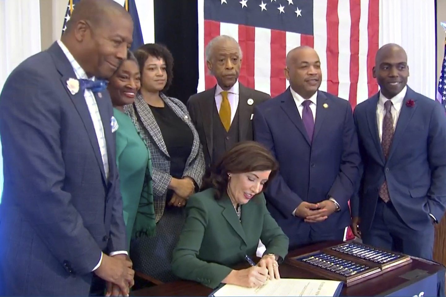 New York Governor Kathy Hochul signs bill creating commission to consider reparations for the persistent effects of slavery