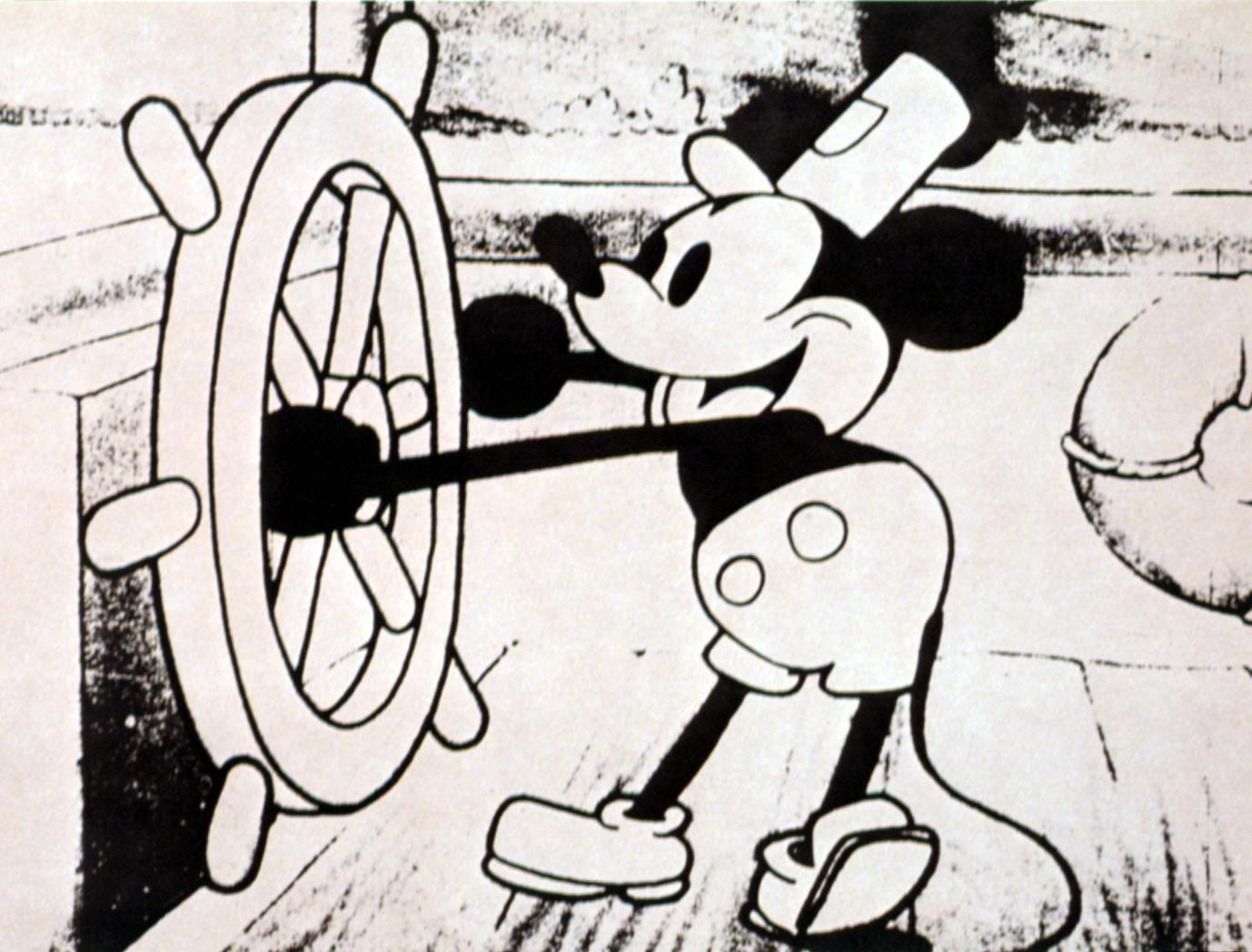Steamboat Willie, lobbycard, Mickey Mouse