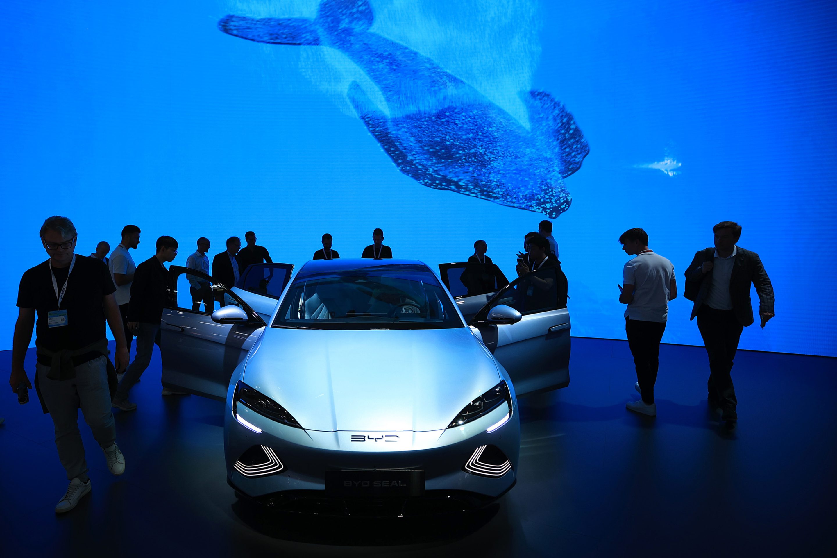 A BYD Seal electric vehicle at an auto show in Munich in September.