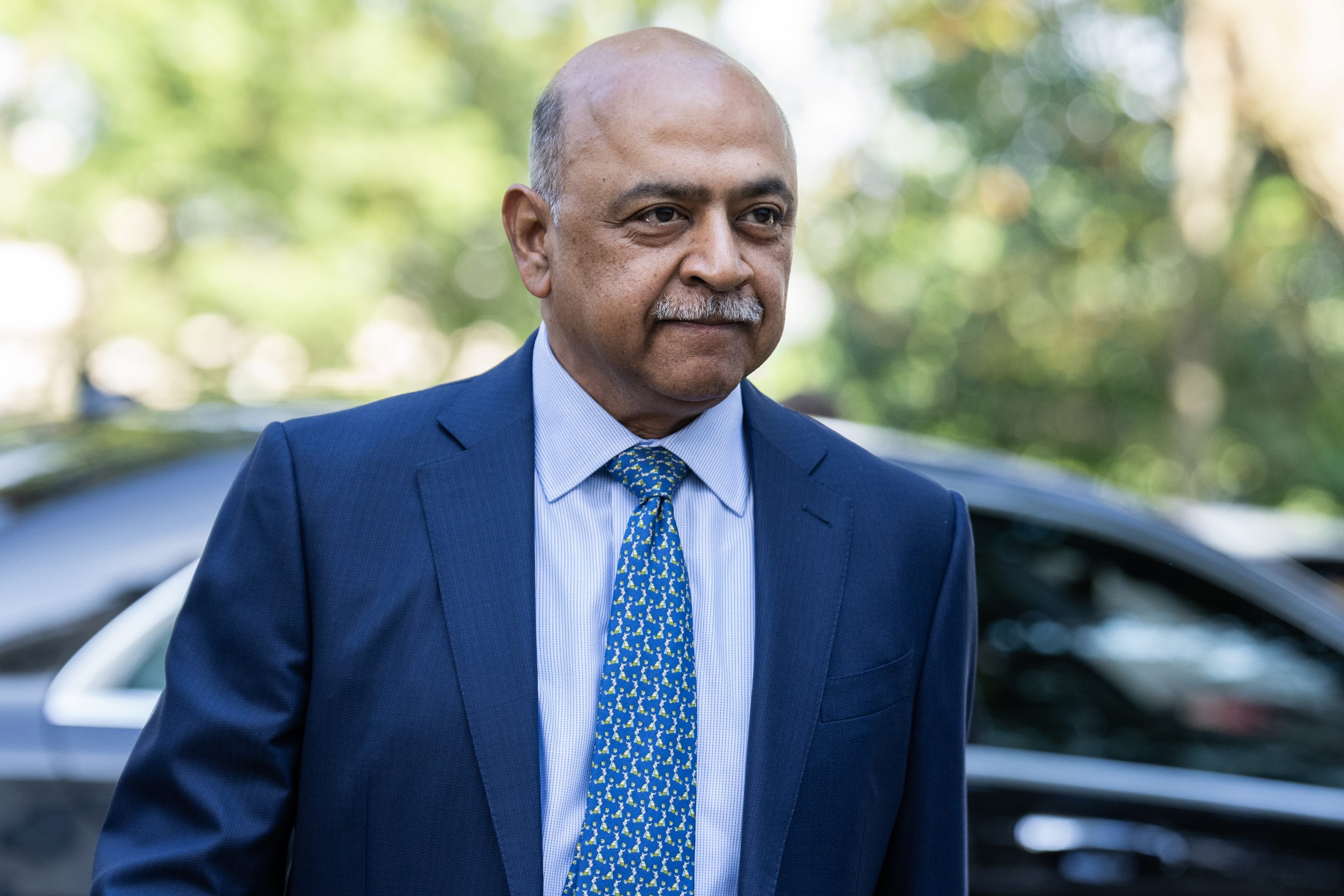 Arvind Krishna, CEO of IBM, arrives at the Capitol to speak to the Senate in September.