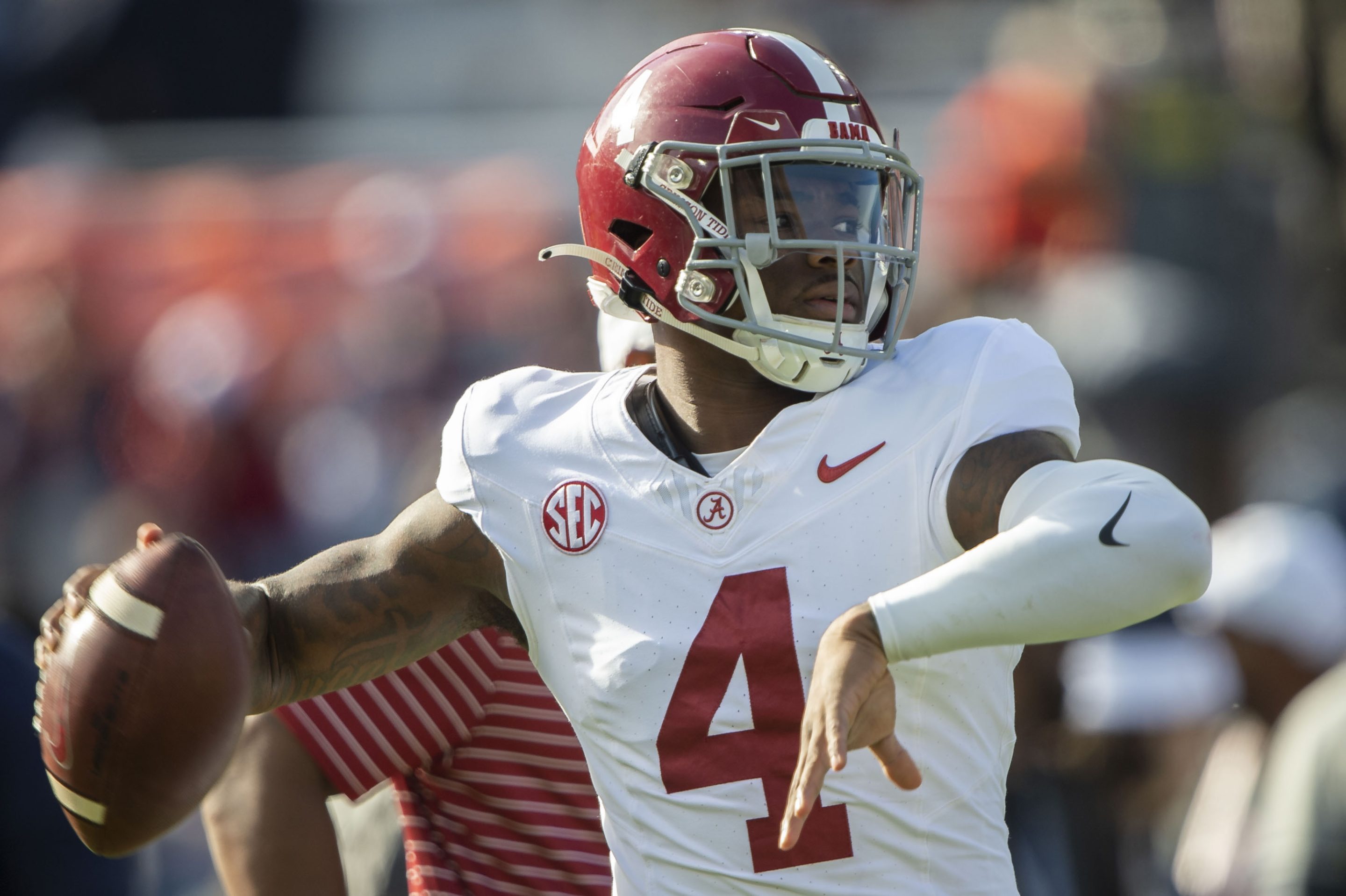 Quarterback Jalen Milroe of the Alabama Crimson Tide.