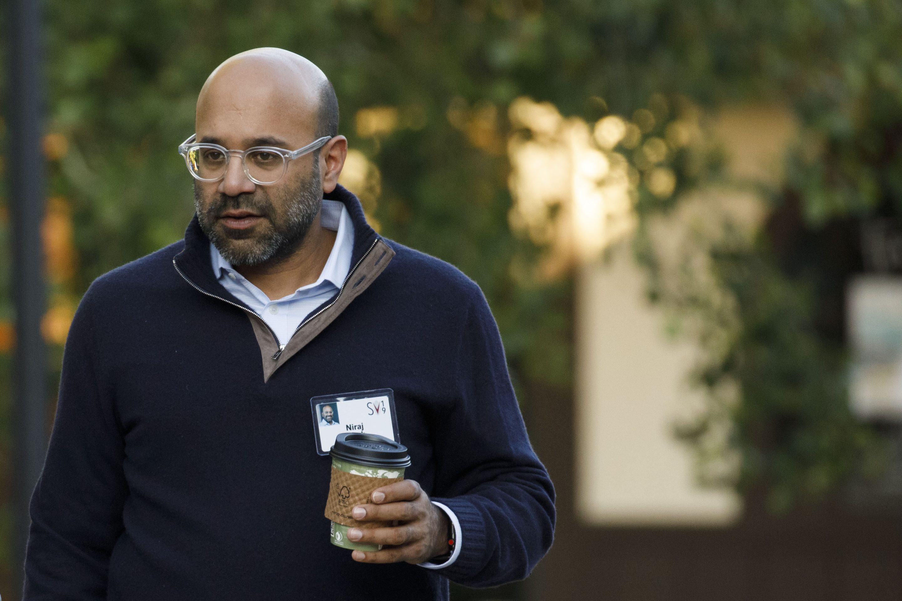 Niraj Shah, co-founder and chief executive officer of Wayfair Inc., arrives for the morning session of the Allen & Co. Media and Technology Conference in Sun Valley, Idaho, U.S., on Friday, July 12, 2019. The 36th annual event gathers many of America's wealthiest and most powerful people in media, technology, and sports. Photographer: Patrick T. Fallon/Bloomberg via Getty Images