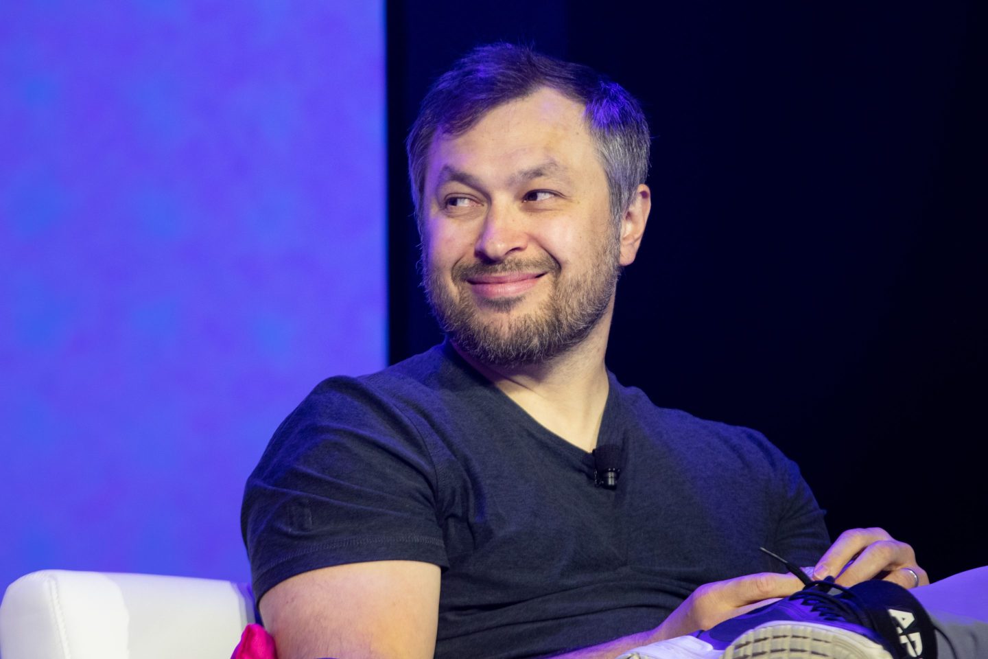 Anatoly Yakovenko, cofounder of Solana Labs, speaks on stage in Austin, Texas, in September.