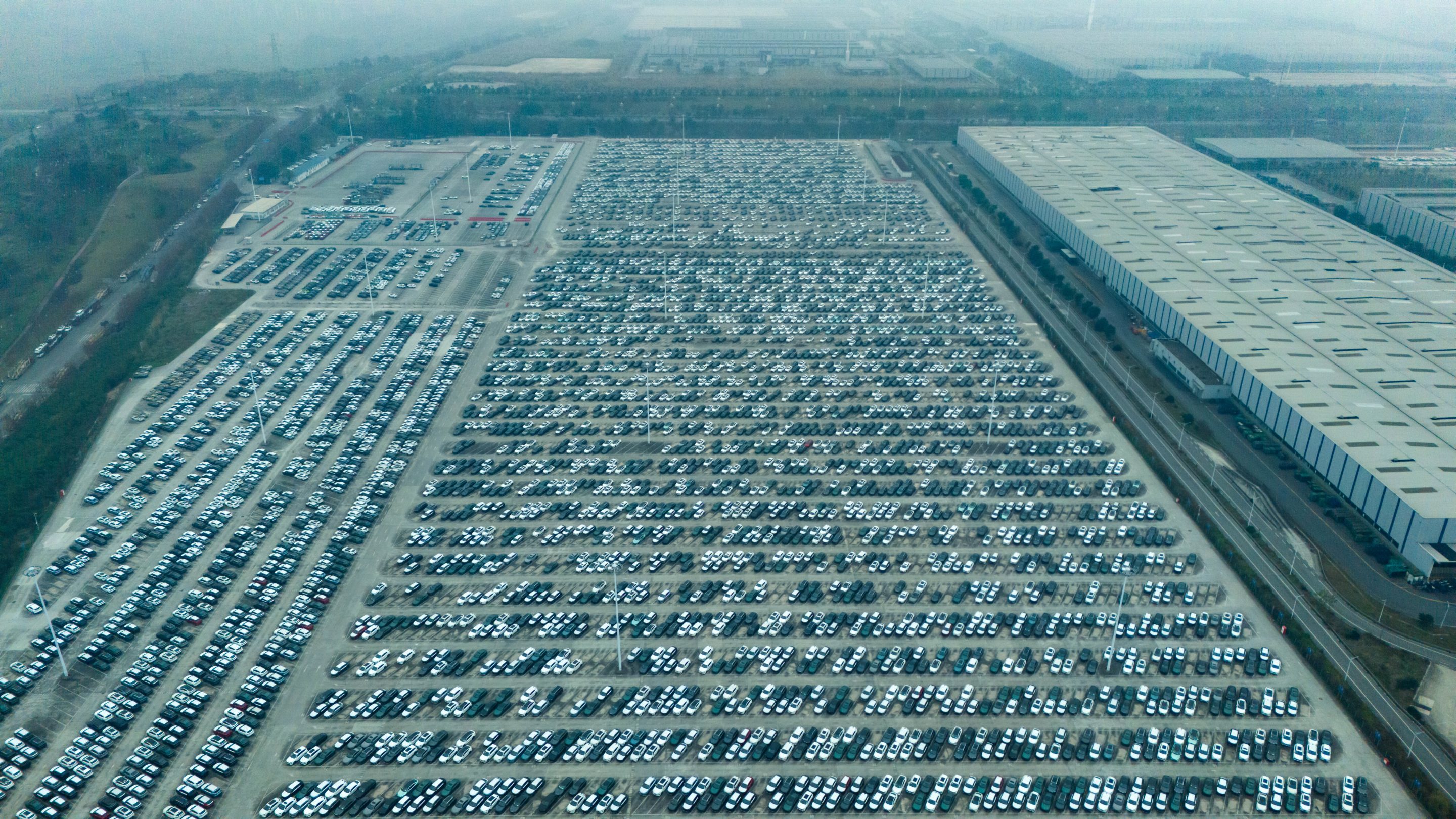 Made-in-China electric vehicles at a distribution center in Chongqing, China, this week.