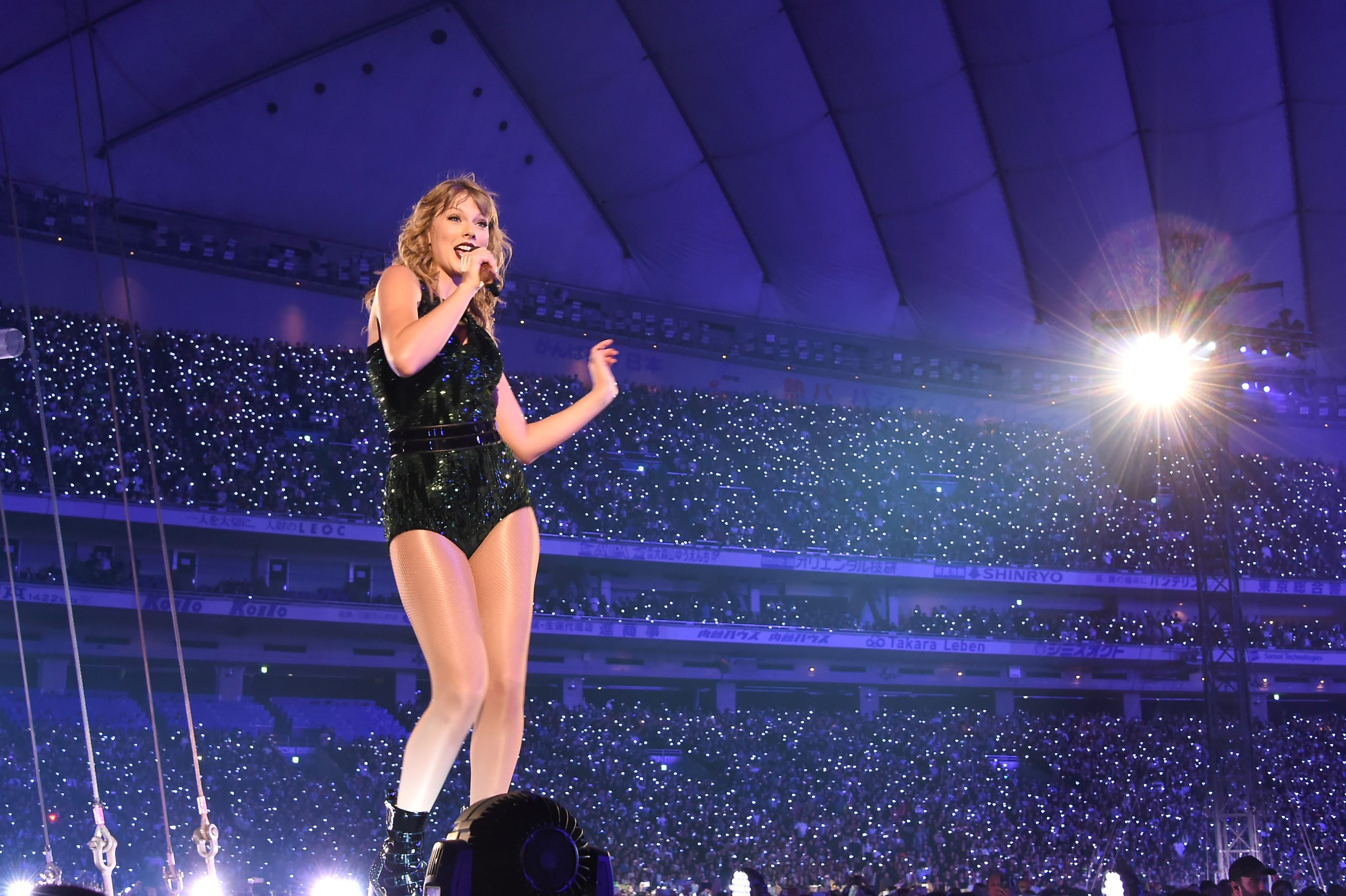 Taylor Swift performing at the Tokyo Dome in Tokyo, Japan.