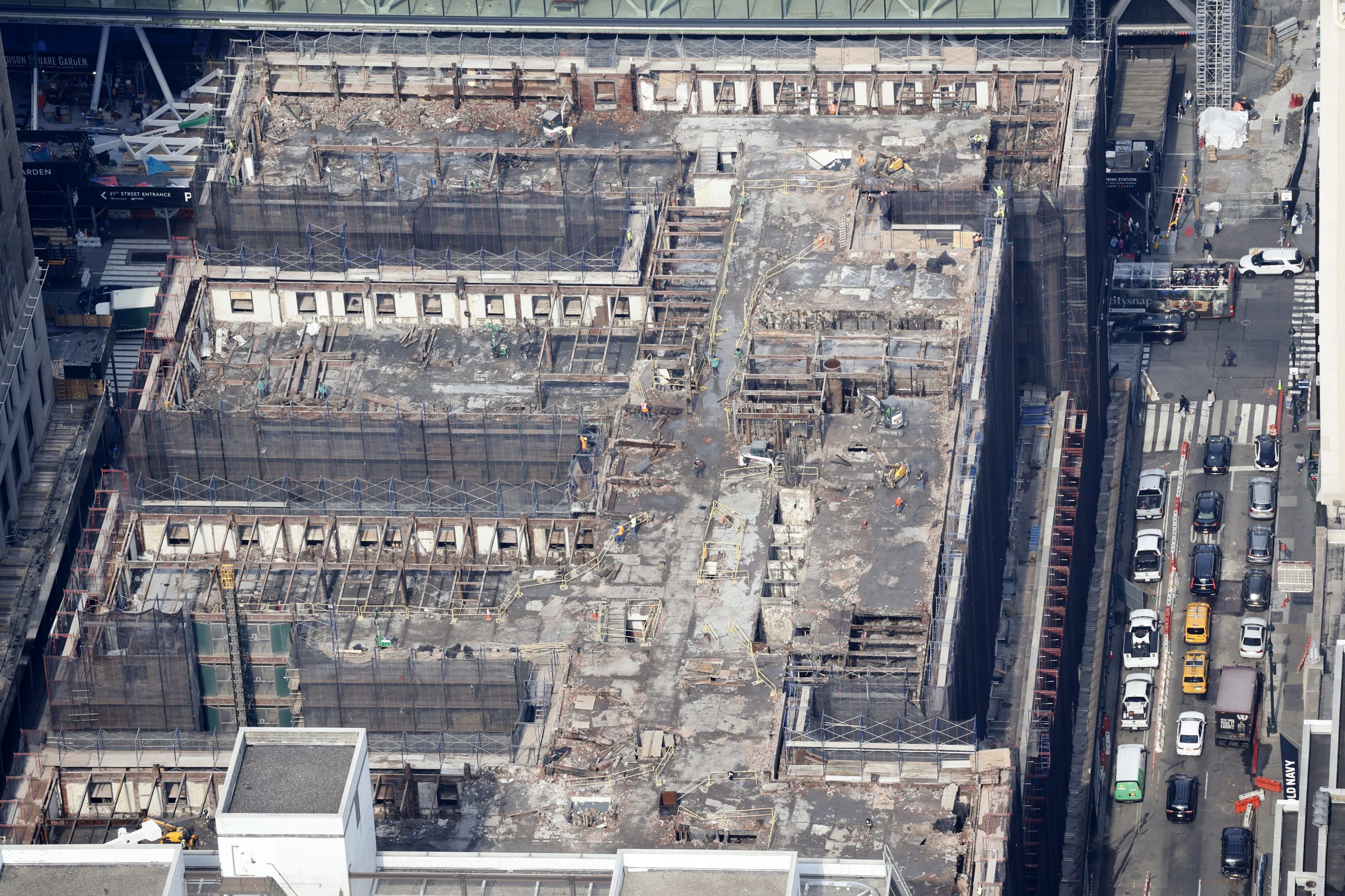 The Hotel Pennsylvania demolition underway in April last year in midtown Manhattan. 