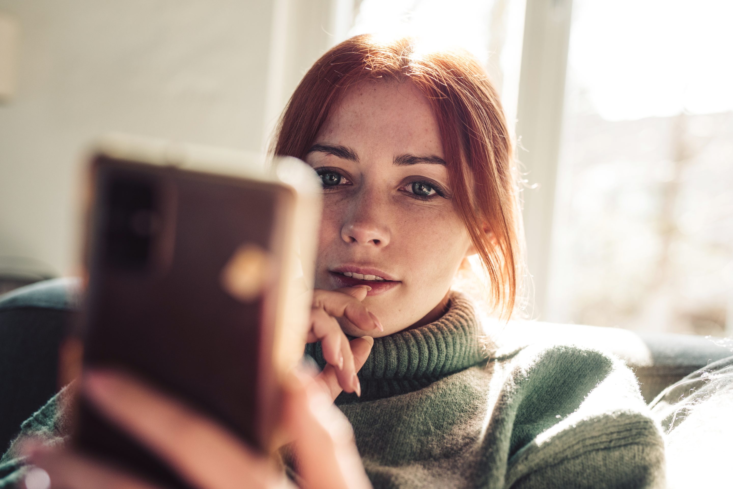 Person looking at phone