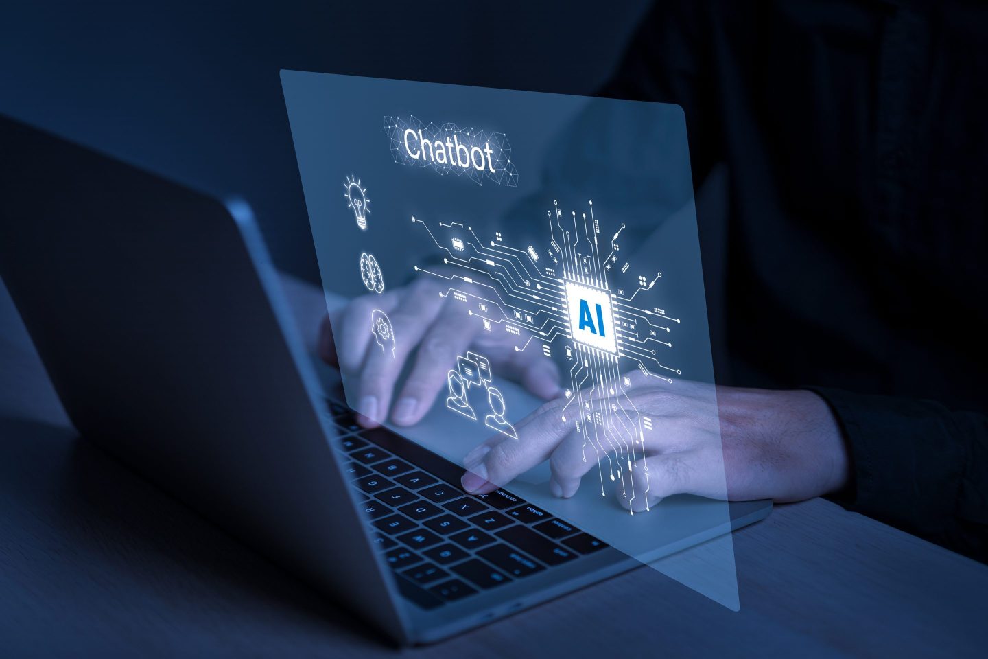 Artificial Intelligence Chatbot Smart Digital Customer Service Application Ai Concept, Futuristic technology transformation