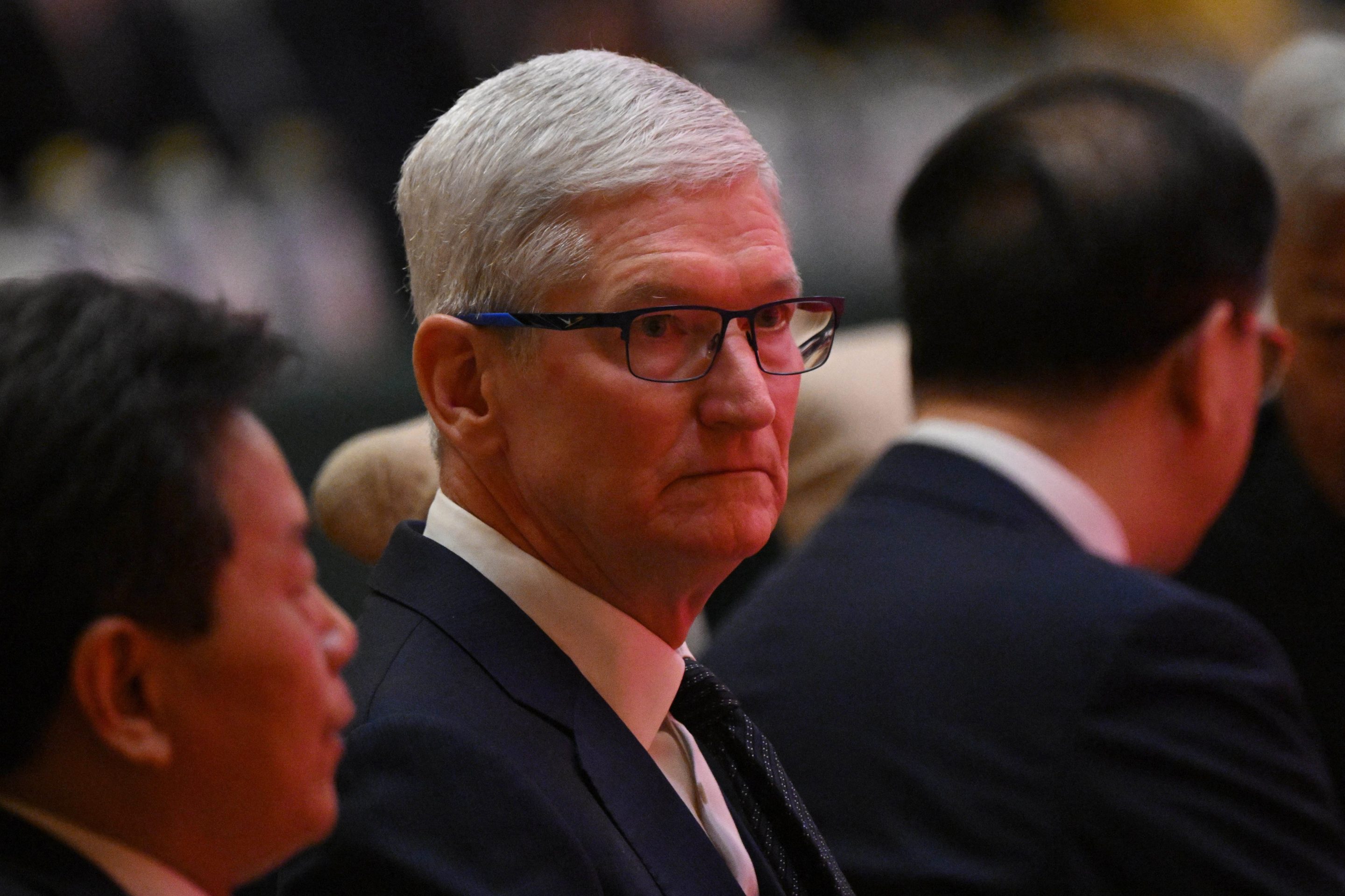 Apple CEO Tim Cook attends the China Development Forum in Beijing on Sunday.