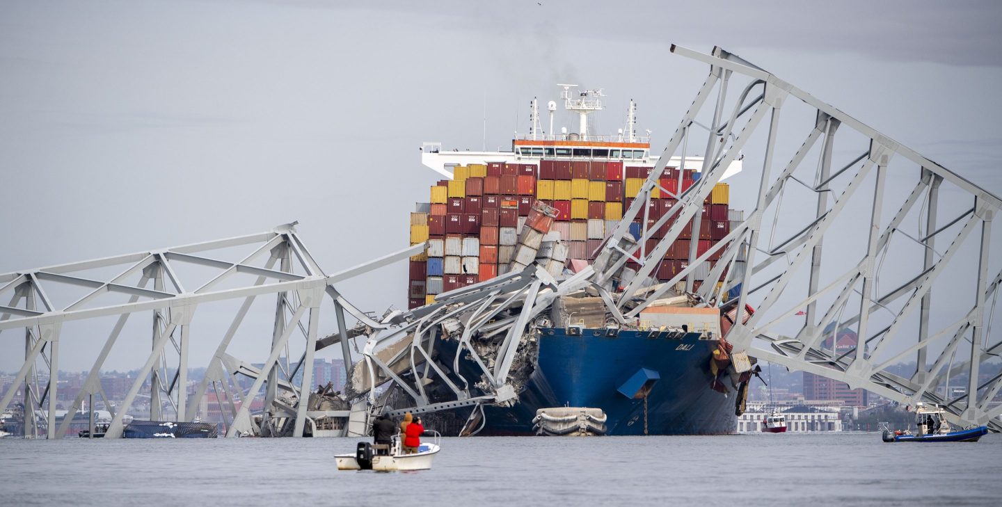 The Key Bridge was hit by a ship and collapsed
