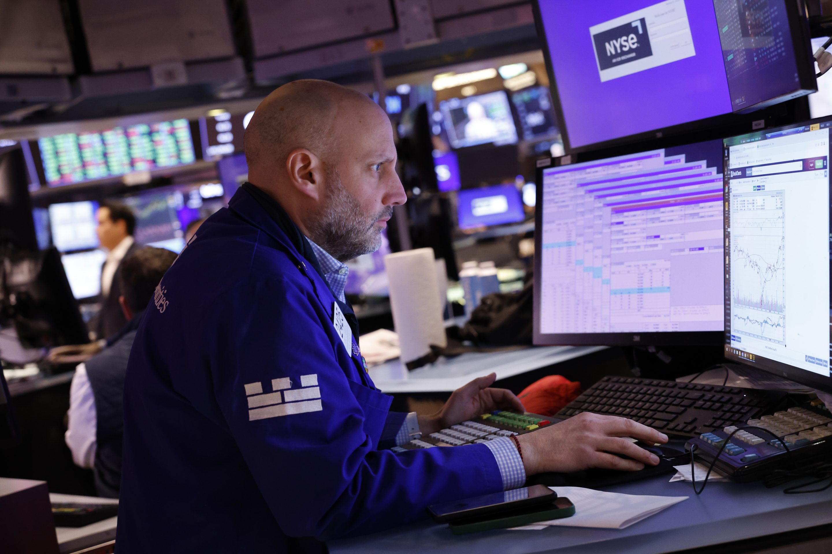 A trader works on the floor of the New York Stock Exchange this week.
