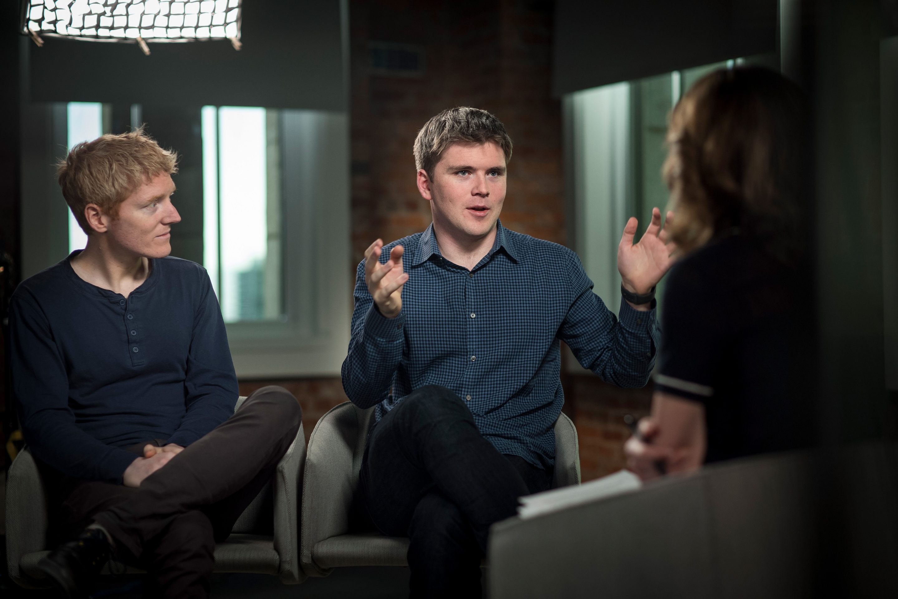 Stripe cofounders Patrick Collison and John Collison, left to right, in 2018.