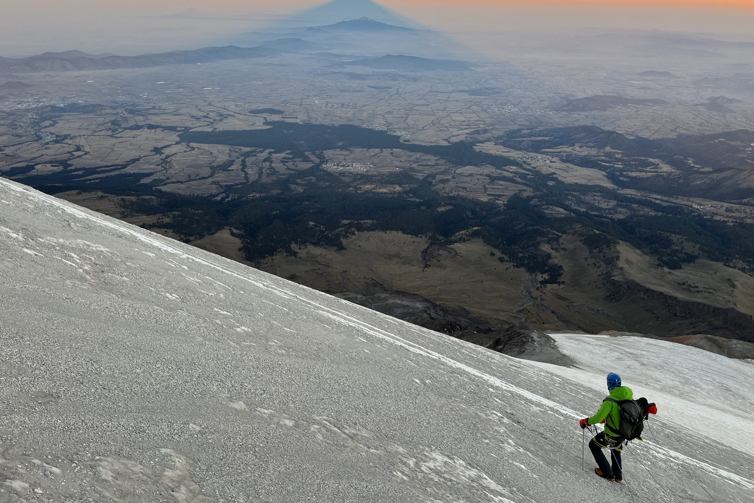 A Cotopaxi employee hikes Pico de Orizaba in Mexico.