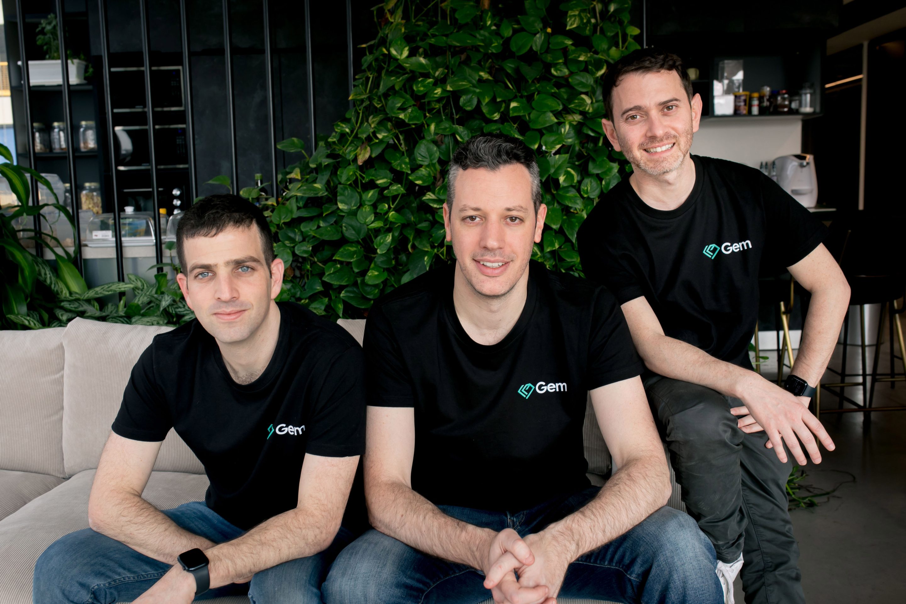 Gem Security cofounders, from left: Ron Konigsberg, Ofir Brukner, and Arie Zilberstein.