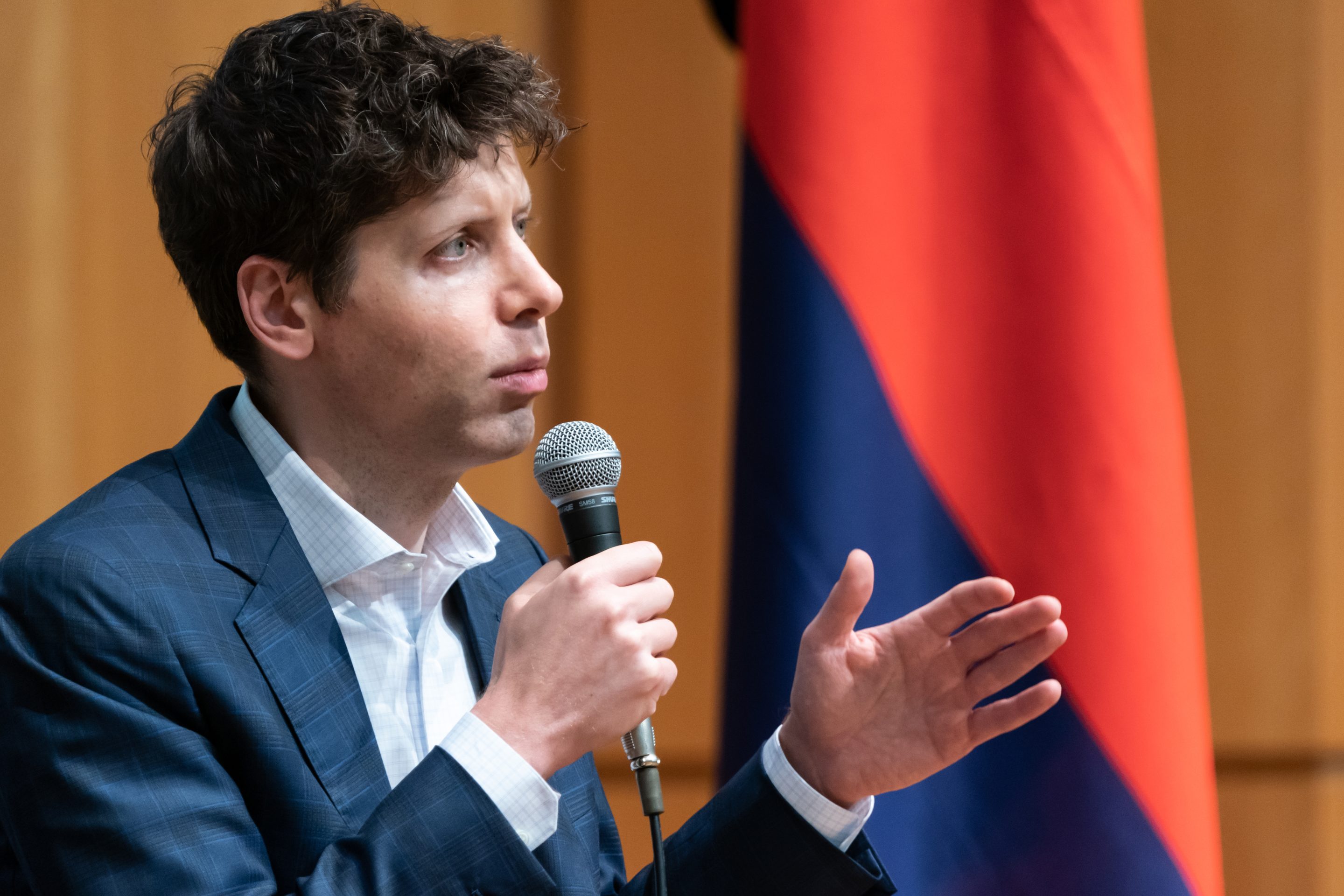 OpenAI CEO Sam Altman speaks in Tokyo.