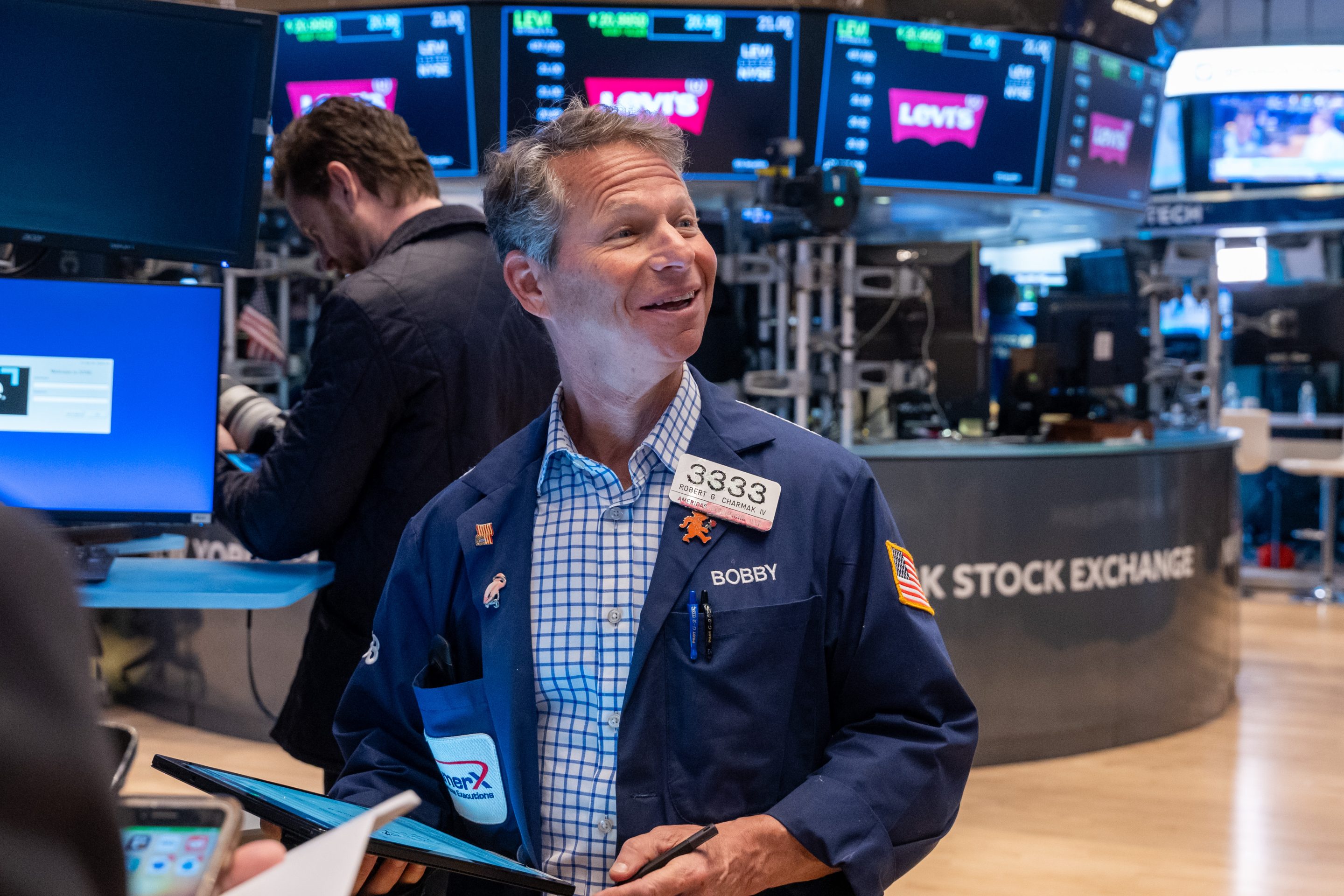 Traders work on the floor of the New York Stock Exchange on April 5, 2024.