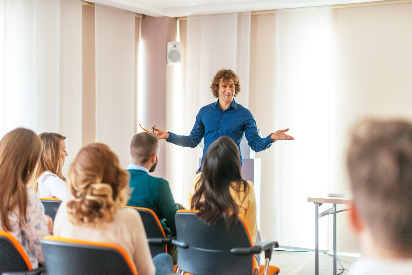 Life coaching session with group of young participants