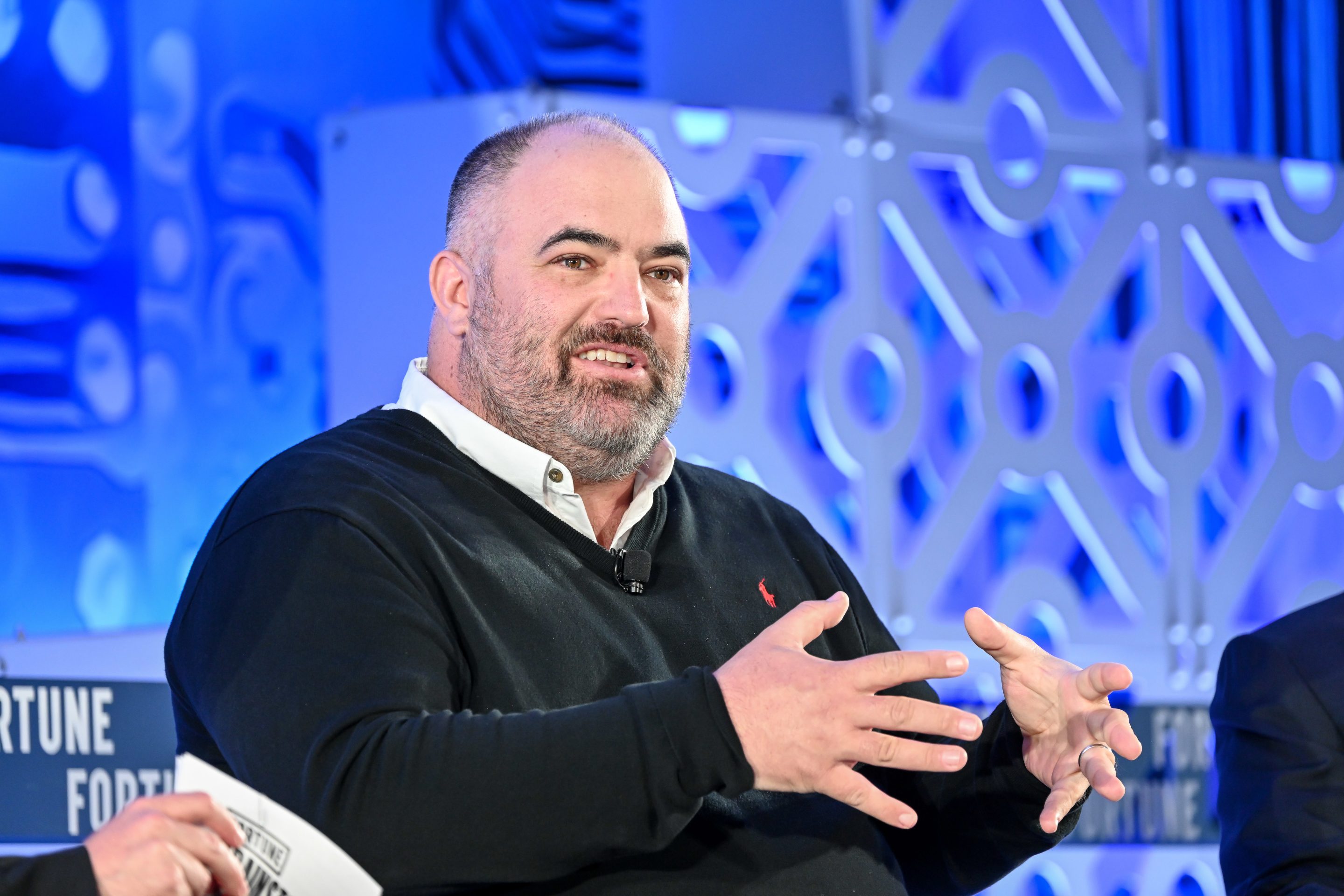 Stephen Gillett, chair and CEO of life science company Verily, speaking at the Fortune Brainstorm Health conference in Dana Point, Calif.