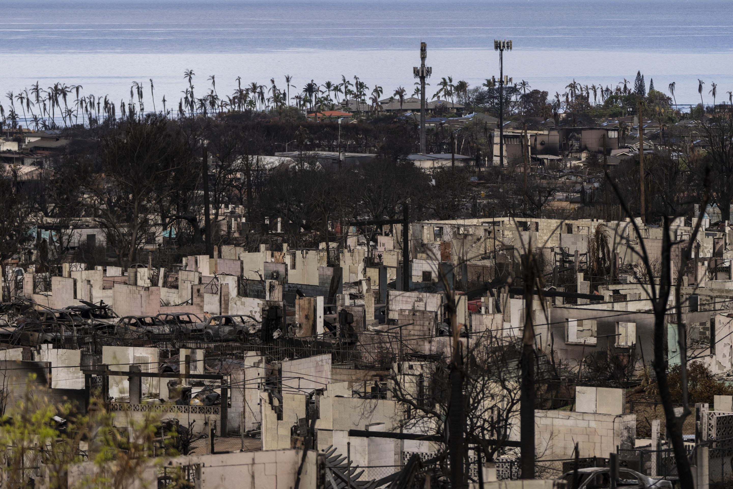 The aftermath of a wildfire in Lahaina, Hawaii, on Aug. 21, 2023. 