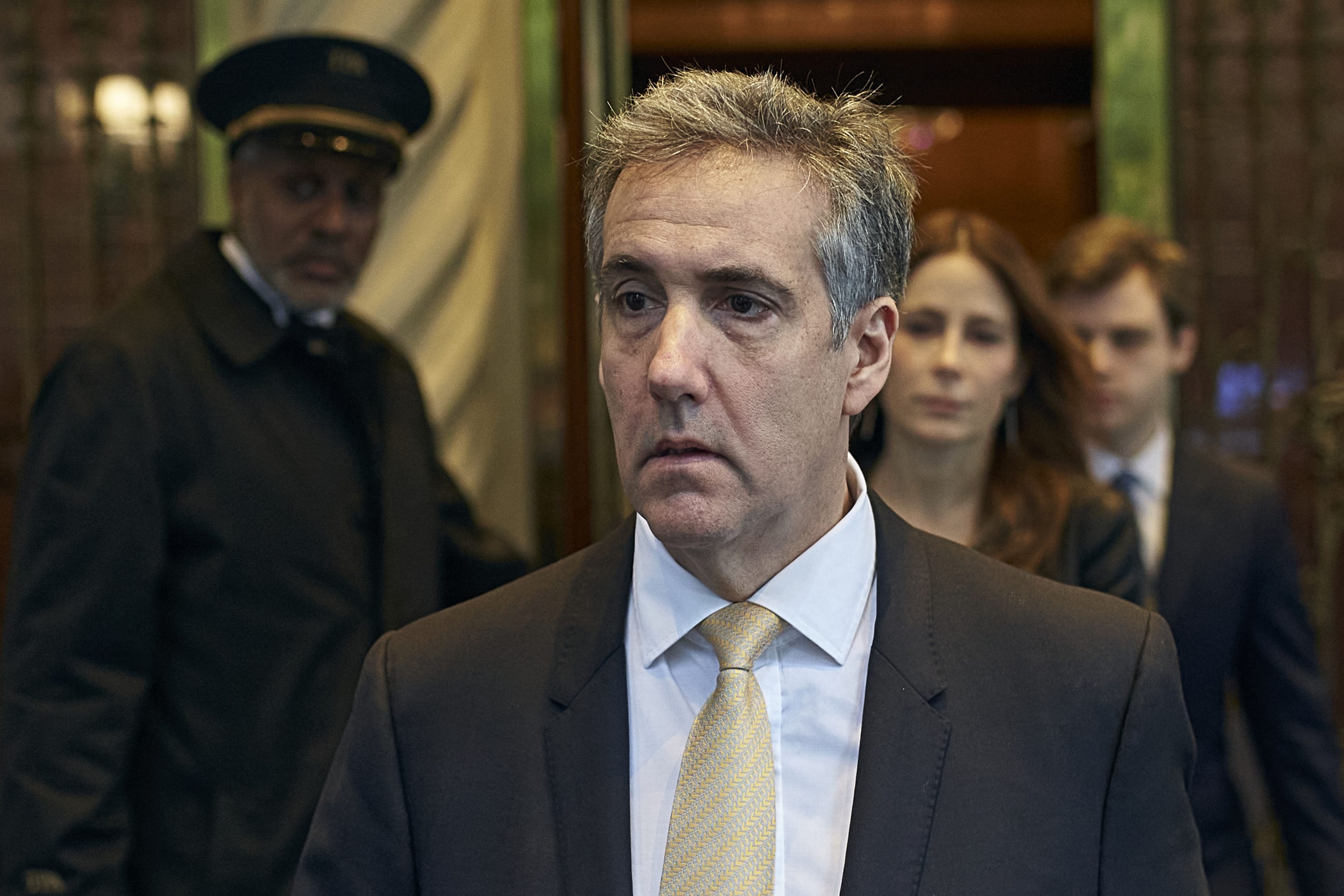 Michael Cohen departs his apartment building on his way to Manhattan criminal court, on May 16, 2024, in New York.
