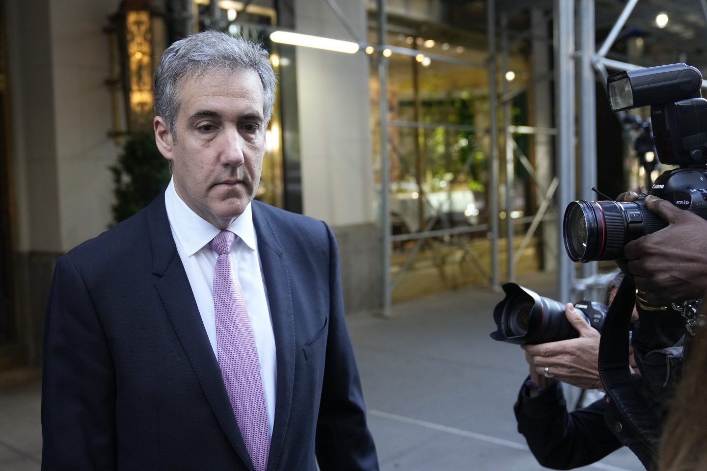 Michael Cohen outside a NYC courthouse