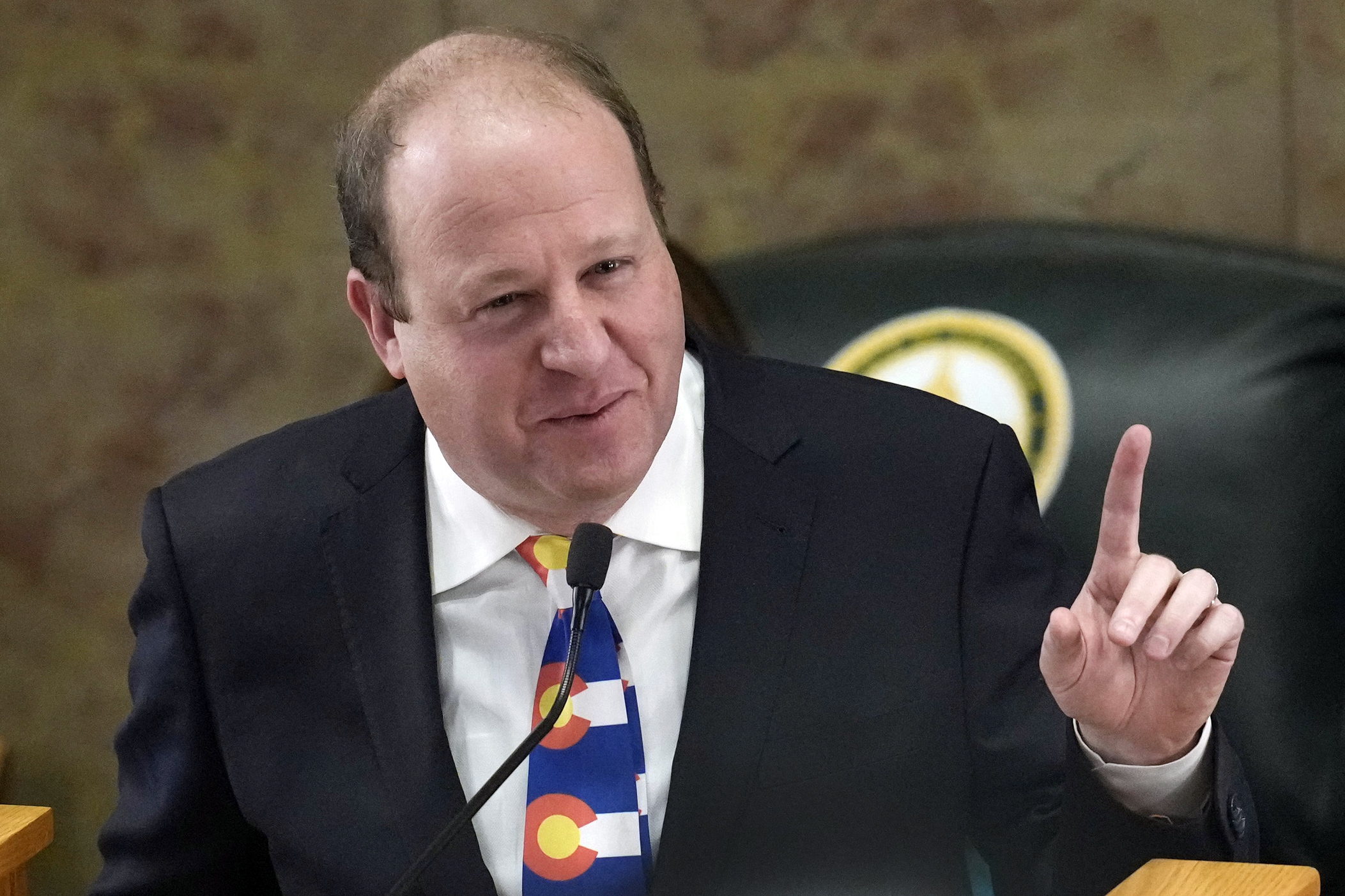 Colorado Gov. Jared Polis in the House of Representatives chamber in the State Capitol, on Jan. 17, 2023, in Denver. 