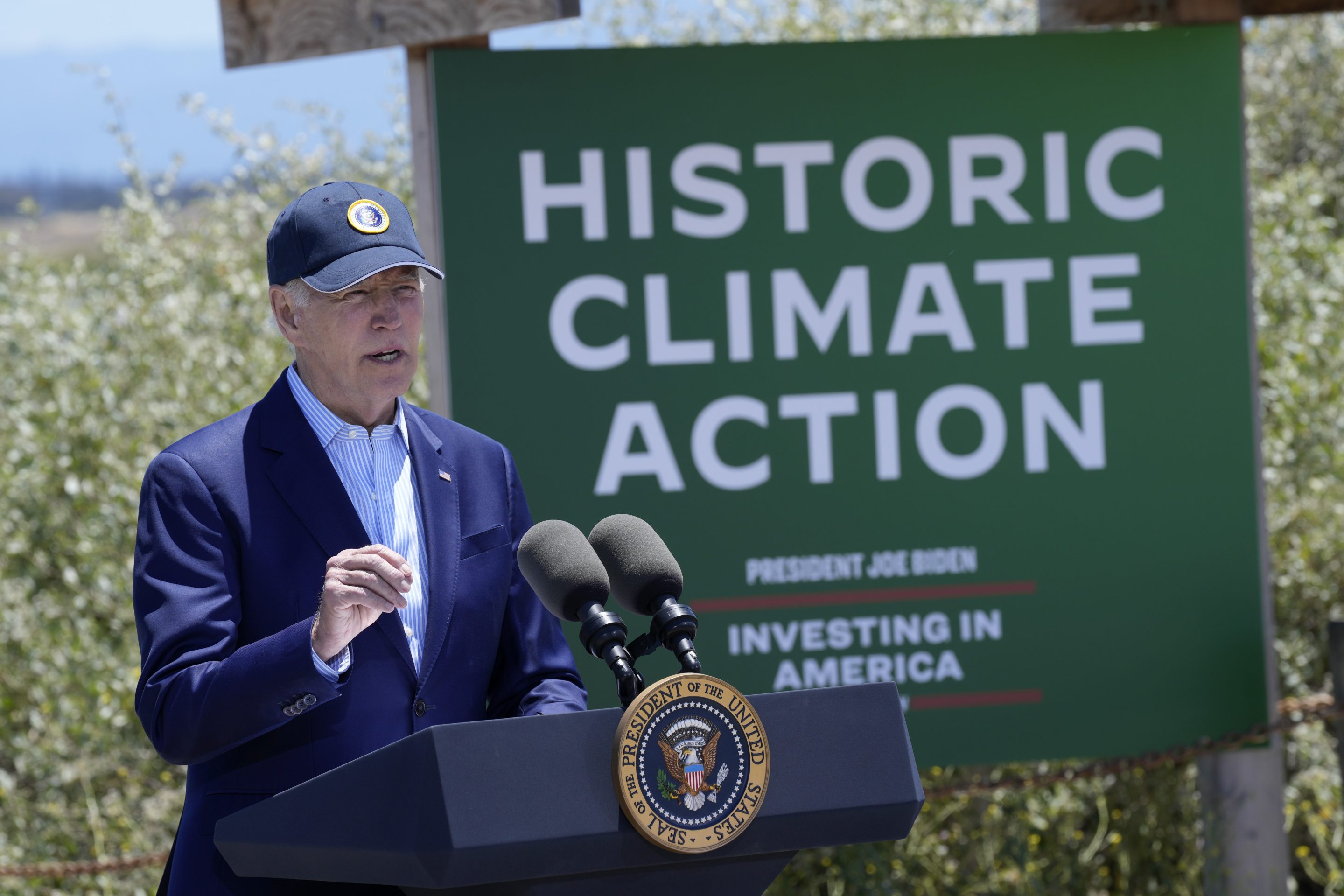 President Joe Biden speaks at the Lucy Evans Baylands Nature Interpretive Center and Preserve in Palo Alto, Calif., June 19, 2023.