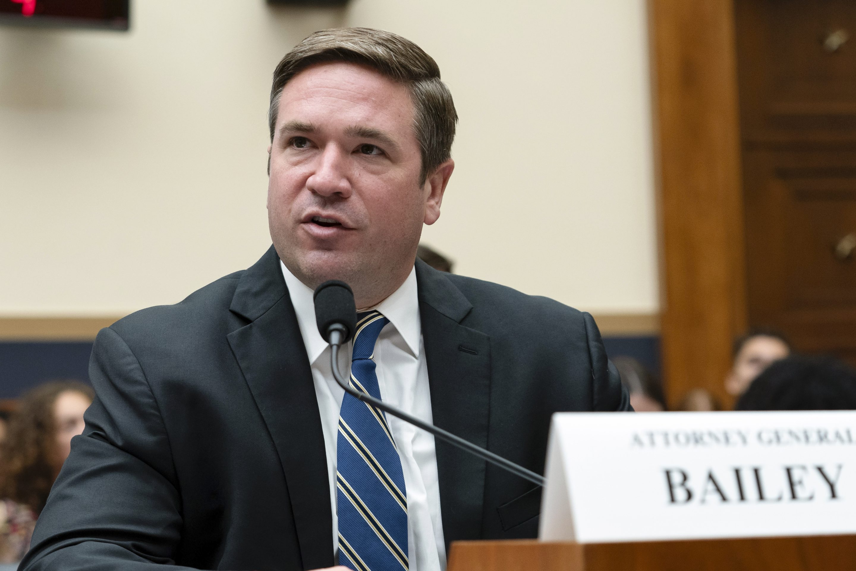 Missouri Attorney General Andrew Bailey testifies before the House Judiciary Committee hearing on the Manhattan District Attorney's Office on Capitol Hill, June 13, 2024, in Washington.