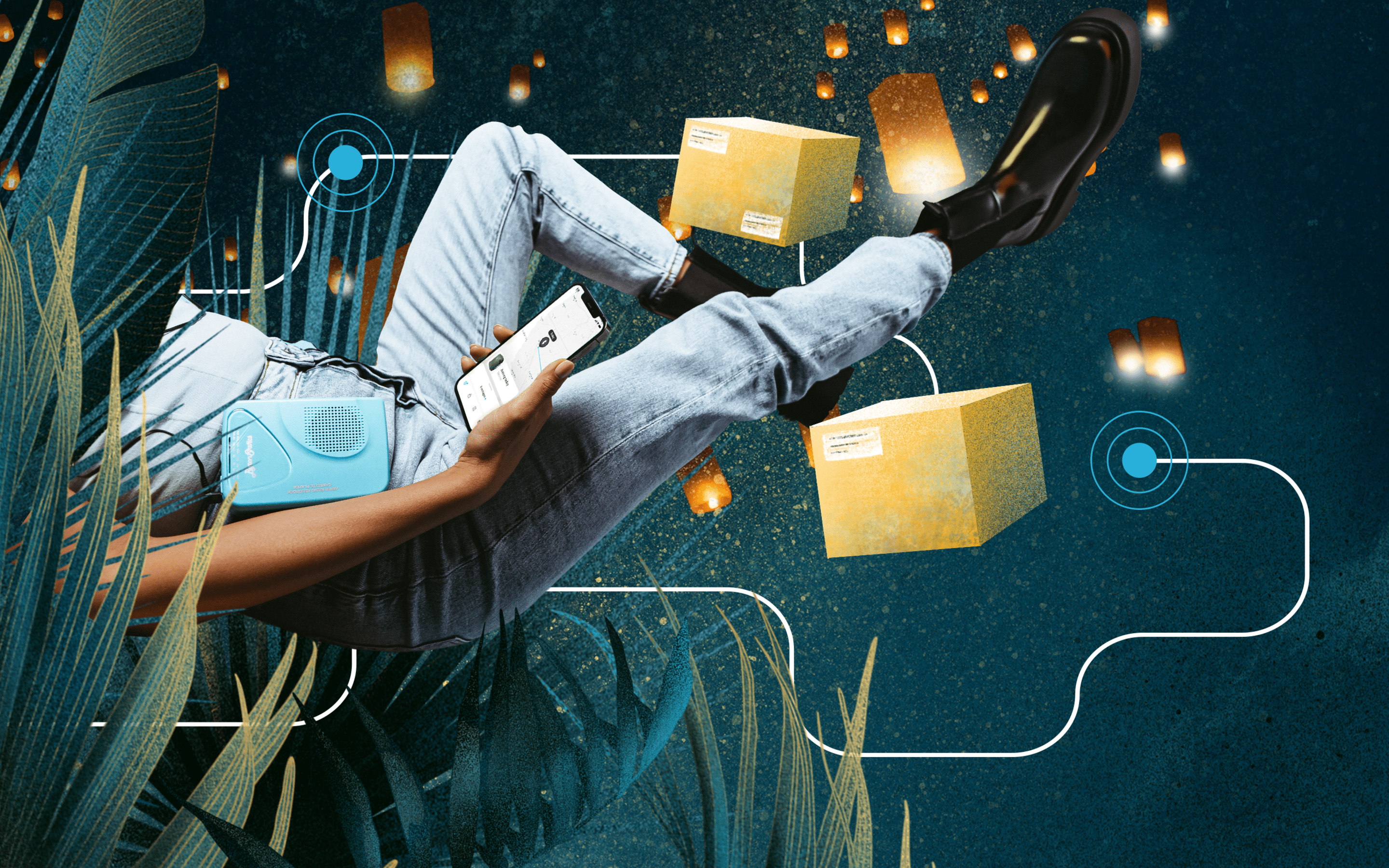 An illustration of Route's app and packages.