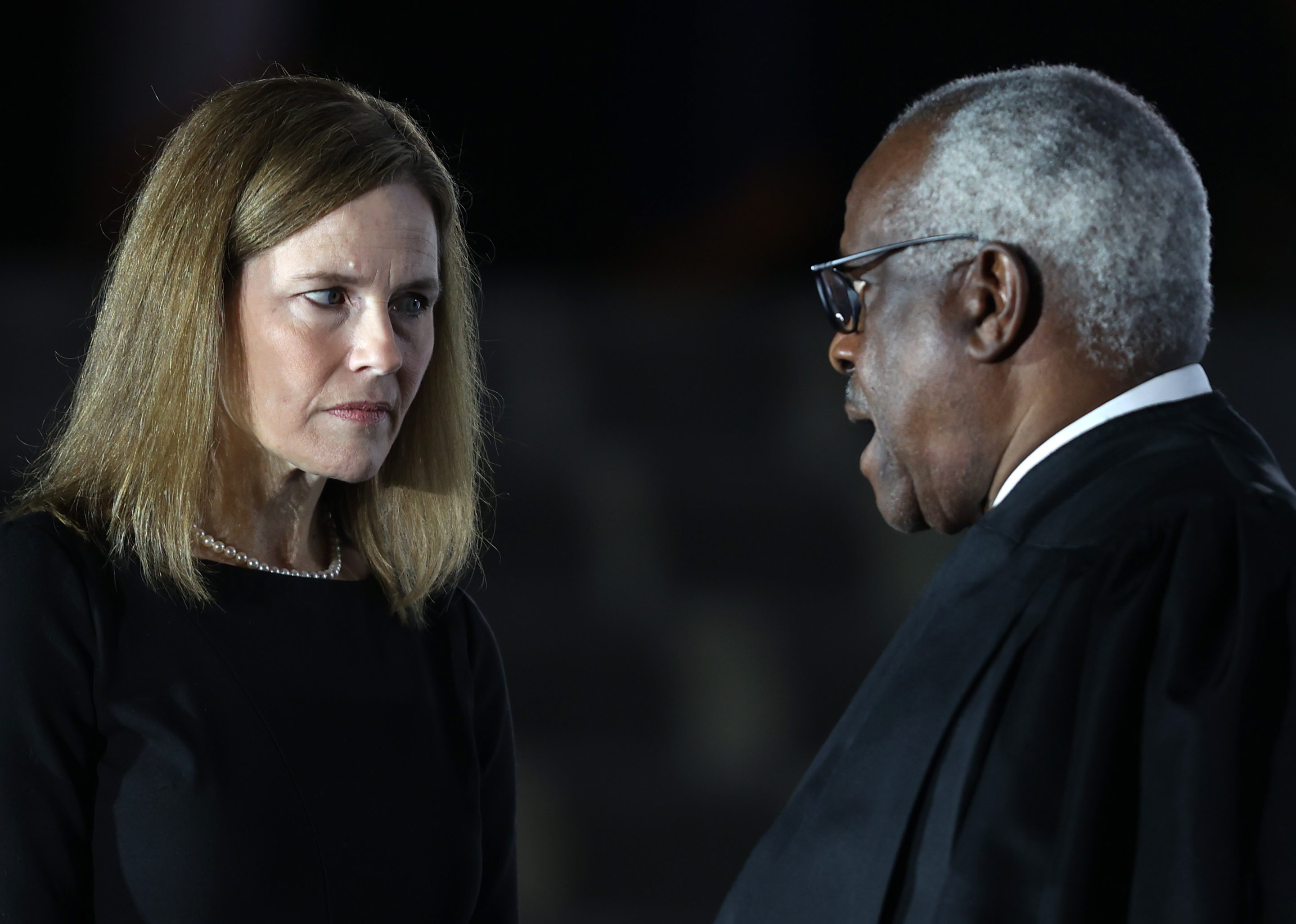 Amy Coney Barrett and Clarence Thomas