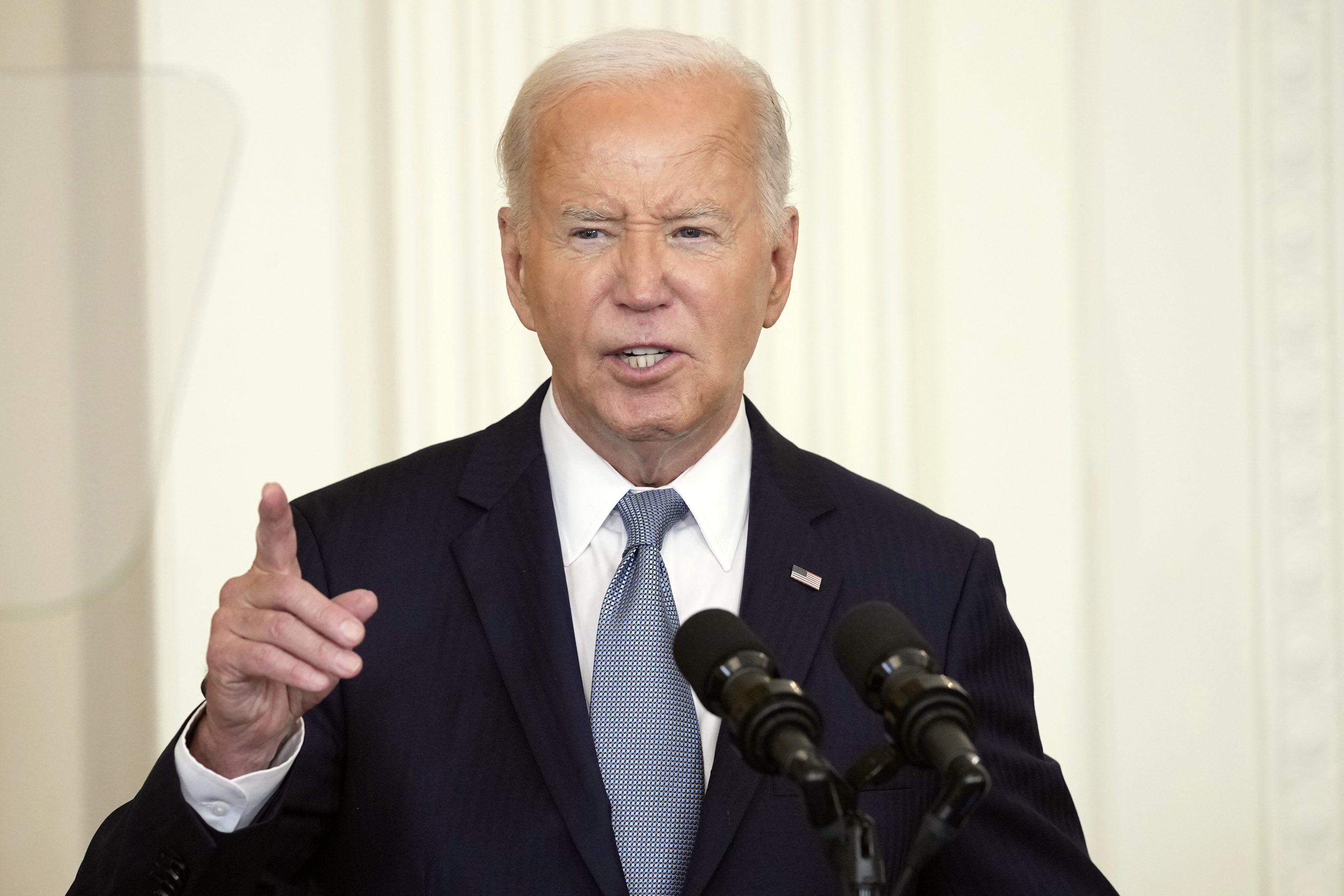 President Joe Biden speaks during a Medal of Honor Ceremony at the White House in Washington, on July 3, 2024.