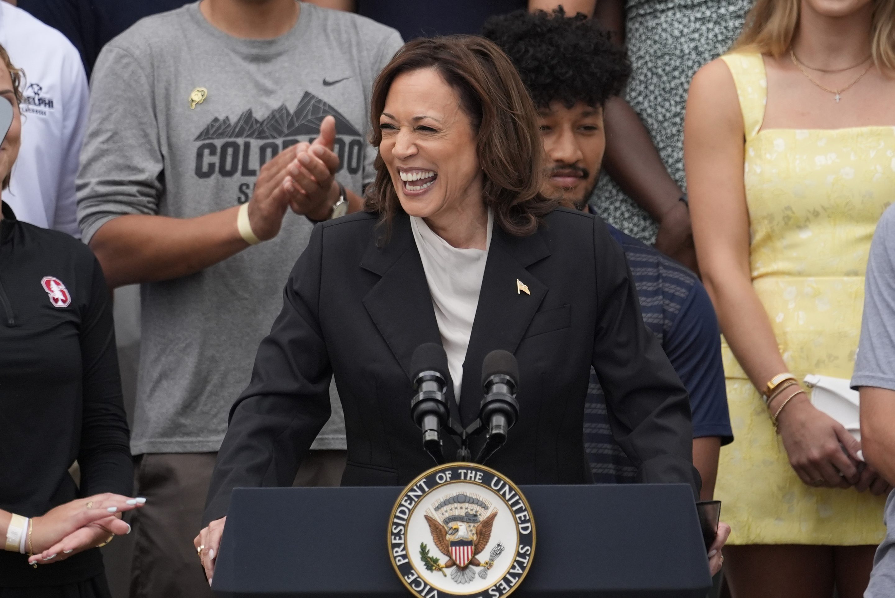 Kamala Harris at podium