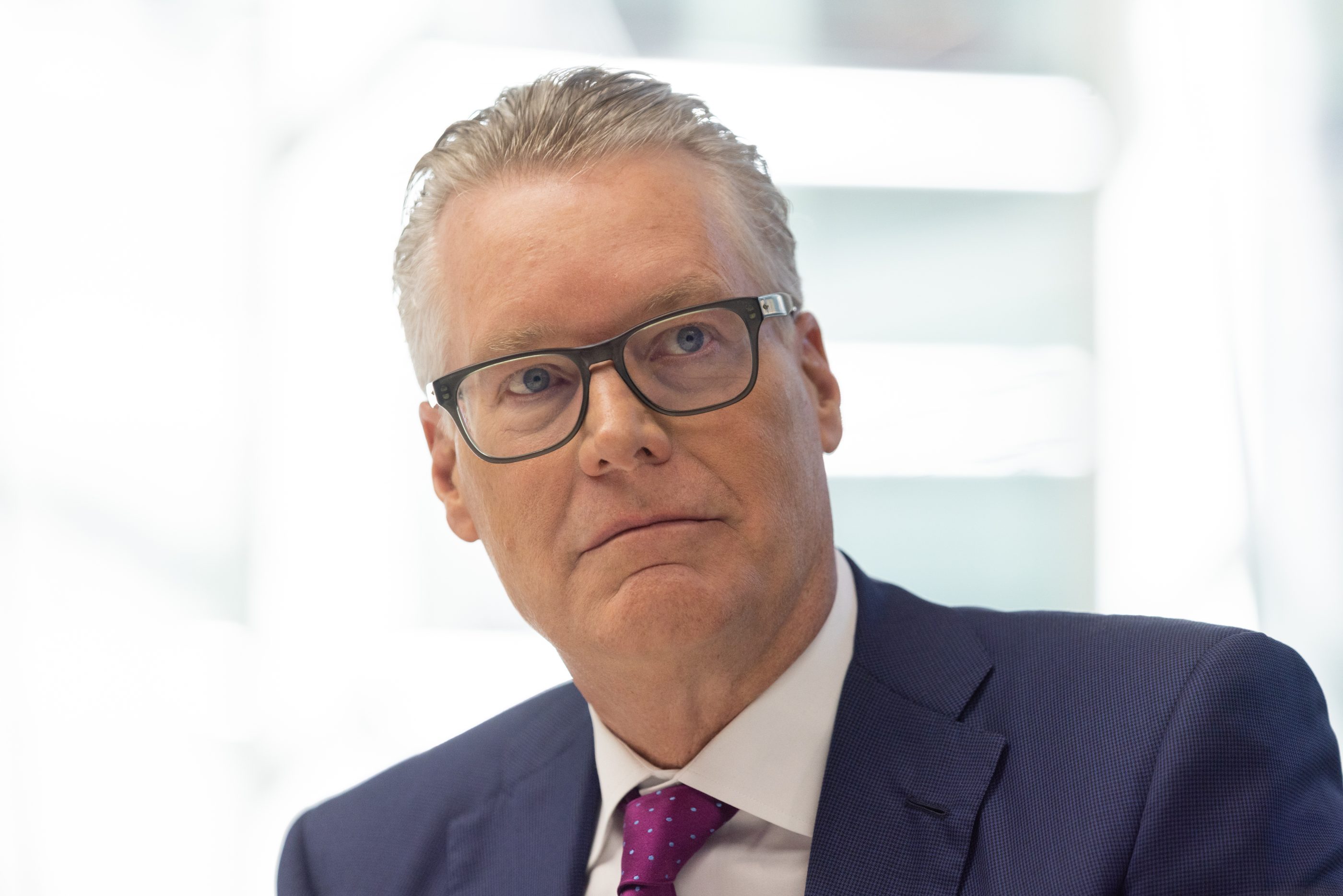 Delta CEO Ed Bastian looks serious
