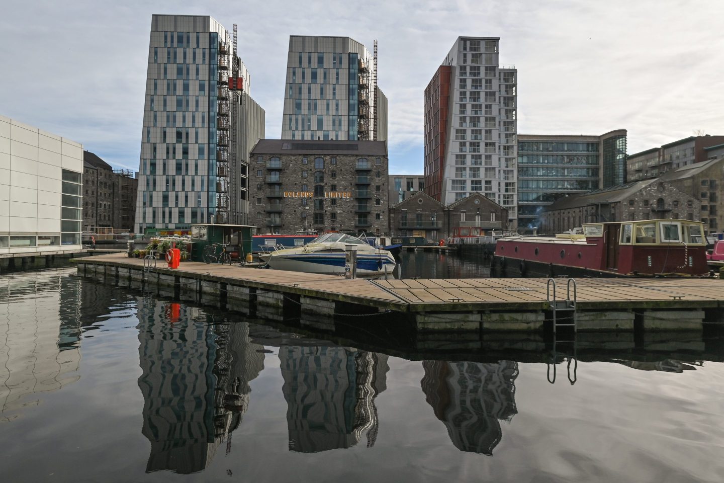 A general view of the nearly finished Bolands Quay new site on Dublins Barrow Street next Google EMEA HQ building (right-not in the picture), at the Grand Canal Docks, in Dublin.