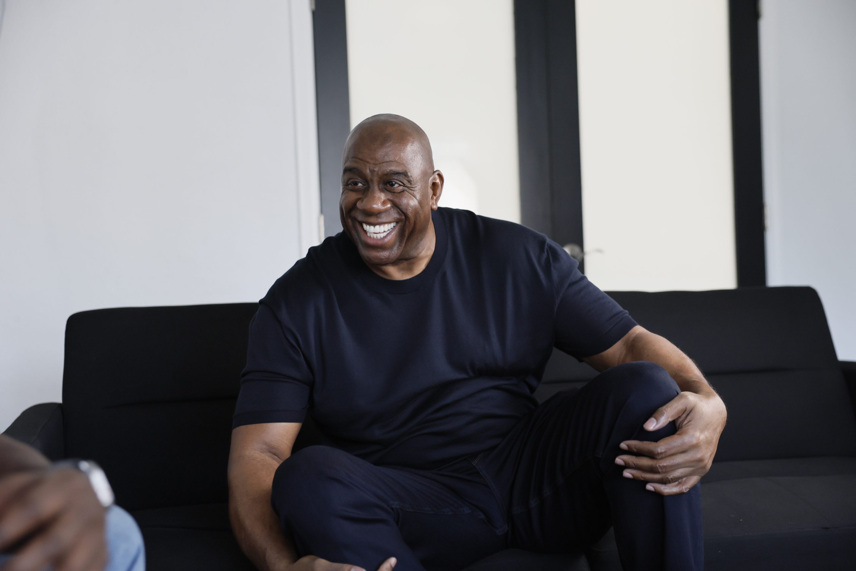 Earvin "Magic" Johnson gives new Olympians advice. 