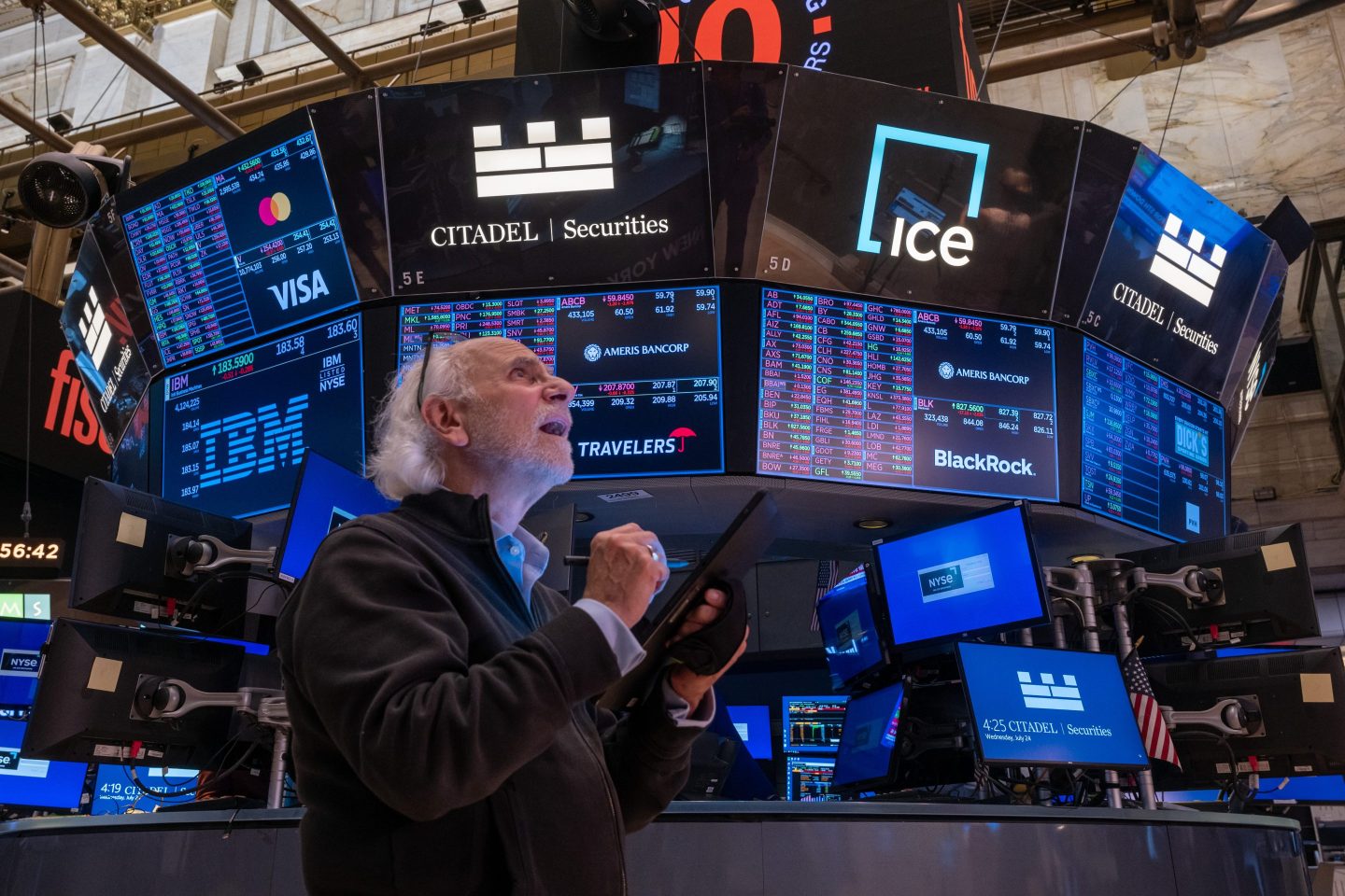 Trader at the New York Stock Exchange