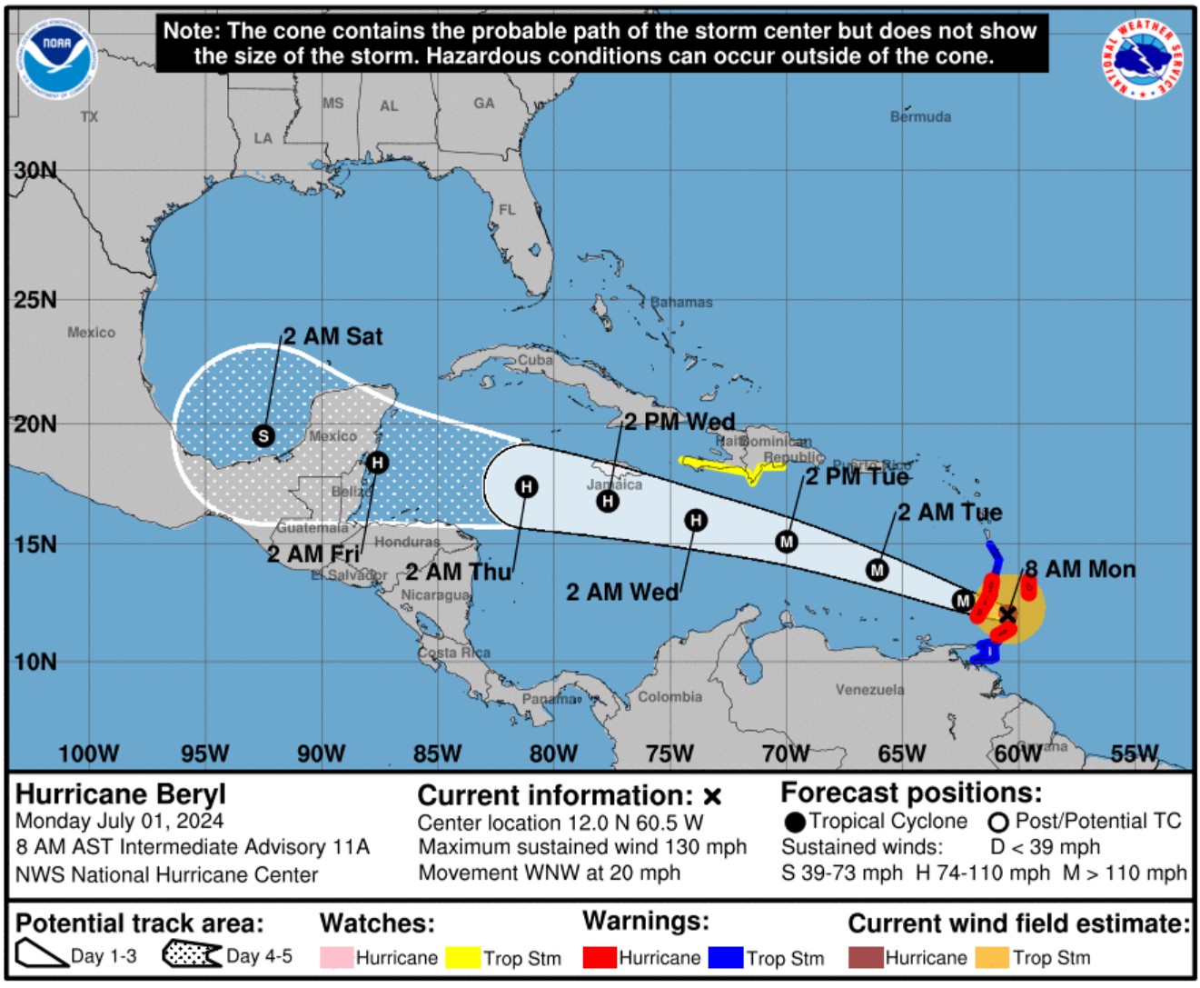 Weather map of a hurricane