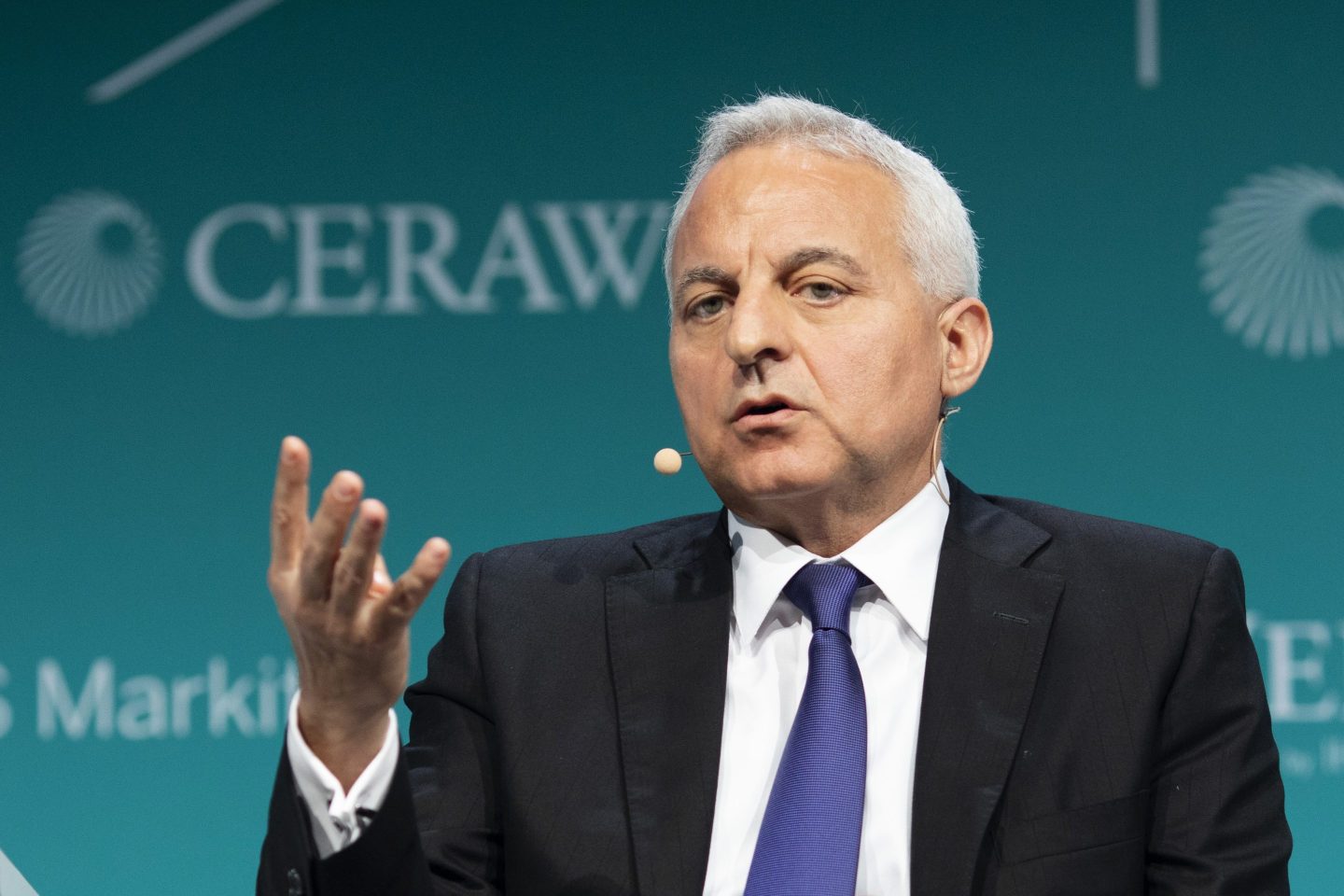 Tufan Erginbilgic, chief executive officer of downstream at BP Plc, speaks during the 2019 CERAWeek by IHS Markit conference in Houston, Texas, U.S., on Tuesday, March 12, 2019. The program provides comprehensive insight into the global and regional energy future by addressing key issues from markets and geopolitics to technology, project costs, energy and the environment, finance, operational excellence and cyber risks. Photographer: F. Carter Smith/Bloomberg via Getty Images