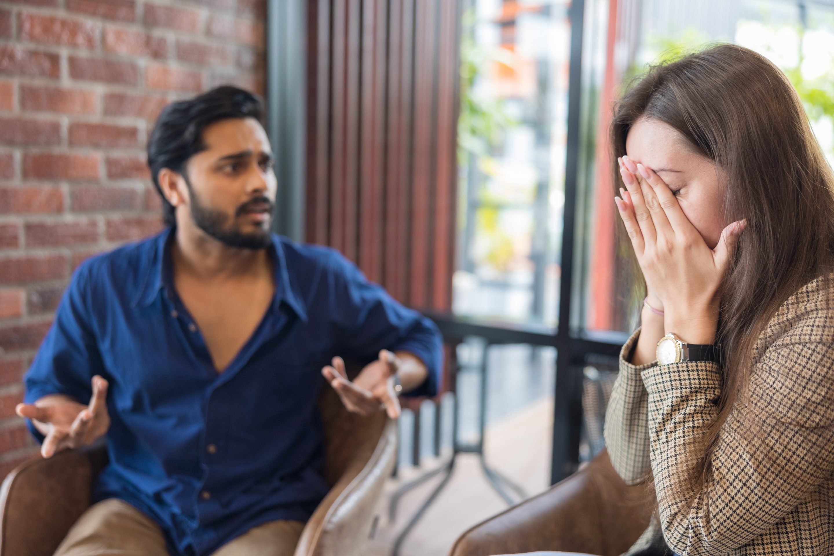 young couple arguing