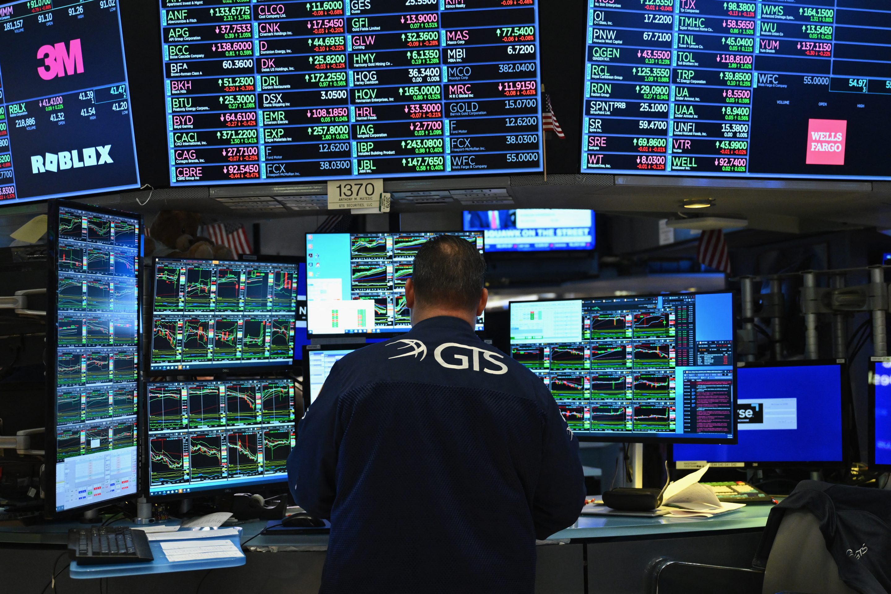 A trader on the floor of the New York Stock Exchange in 2024.