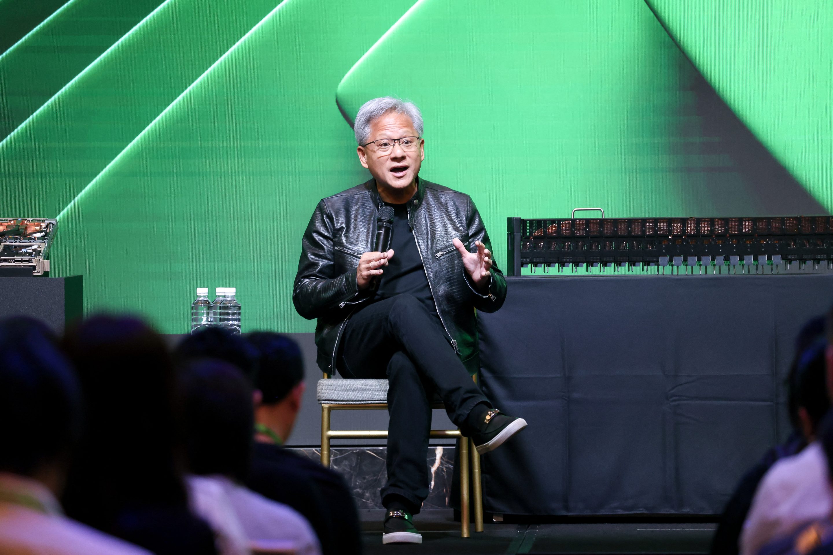 Nvidia CEO Jensen Huang speaks during Computex 2024 in Taipei on June 4, 2024.
