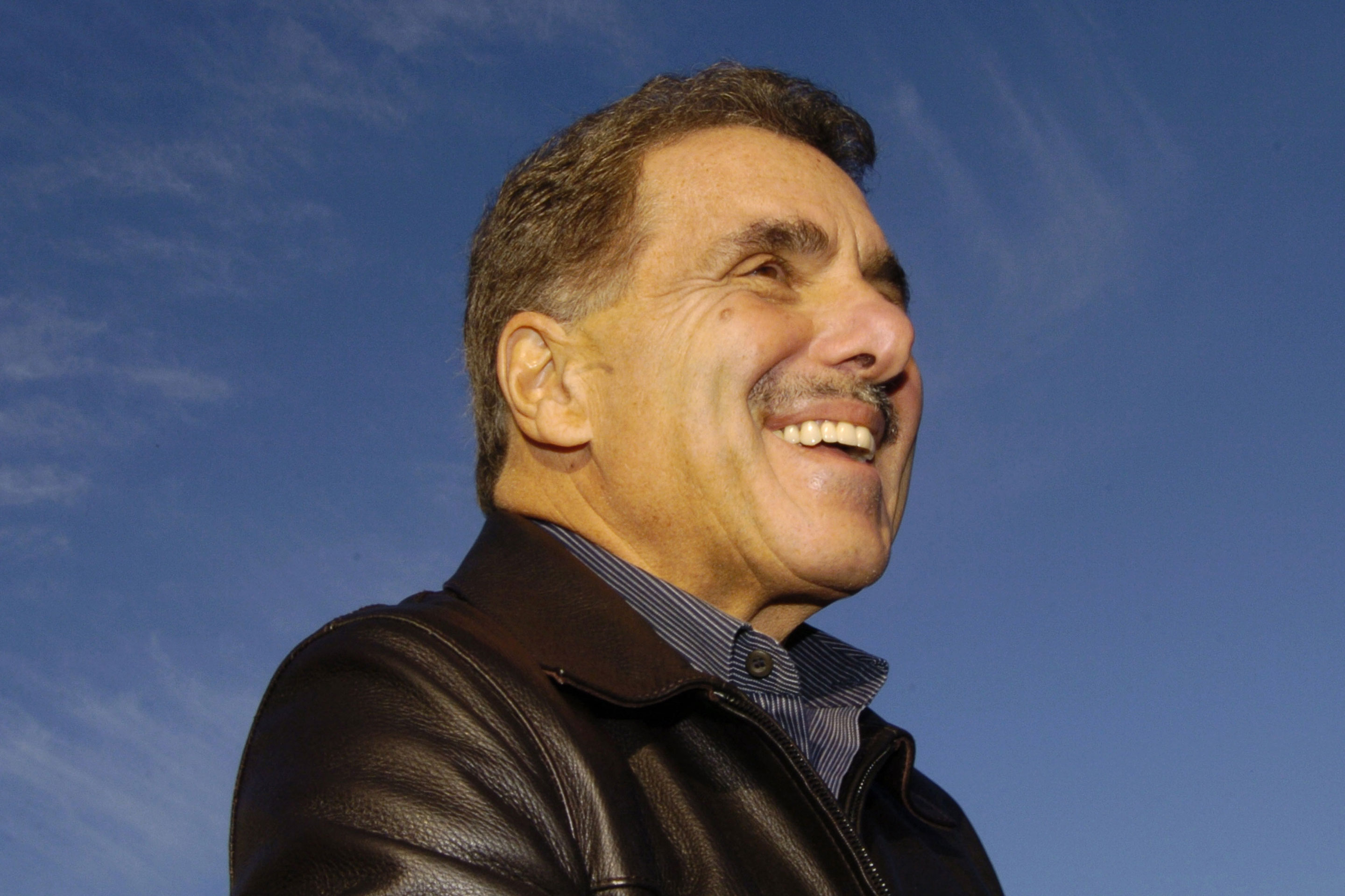 Barnes & Noble chairman Leonard Riggio, the owner of Noble Causeway, watches an early-morning workout May 5, 2005 at Churchill Downs to prepare for the running of the 131st Kentucky Derby in Louisville.