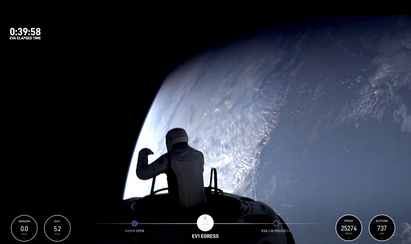 astronaut emerges from space capsule