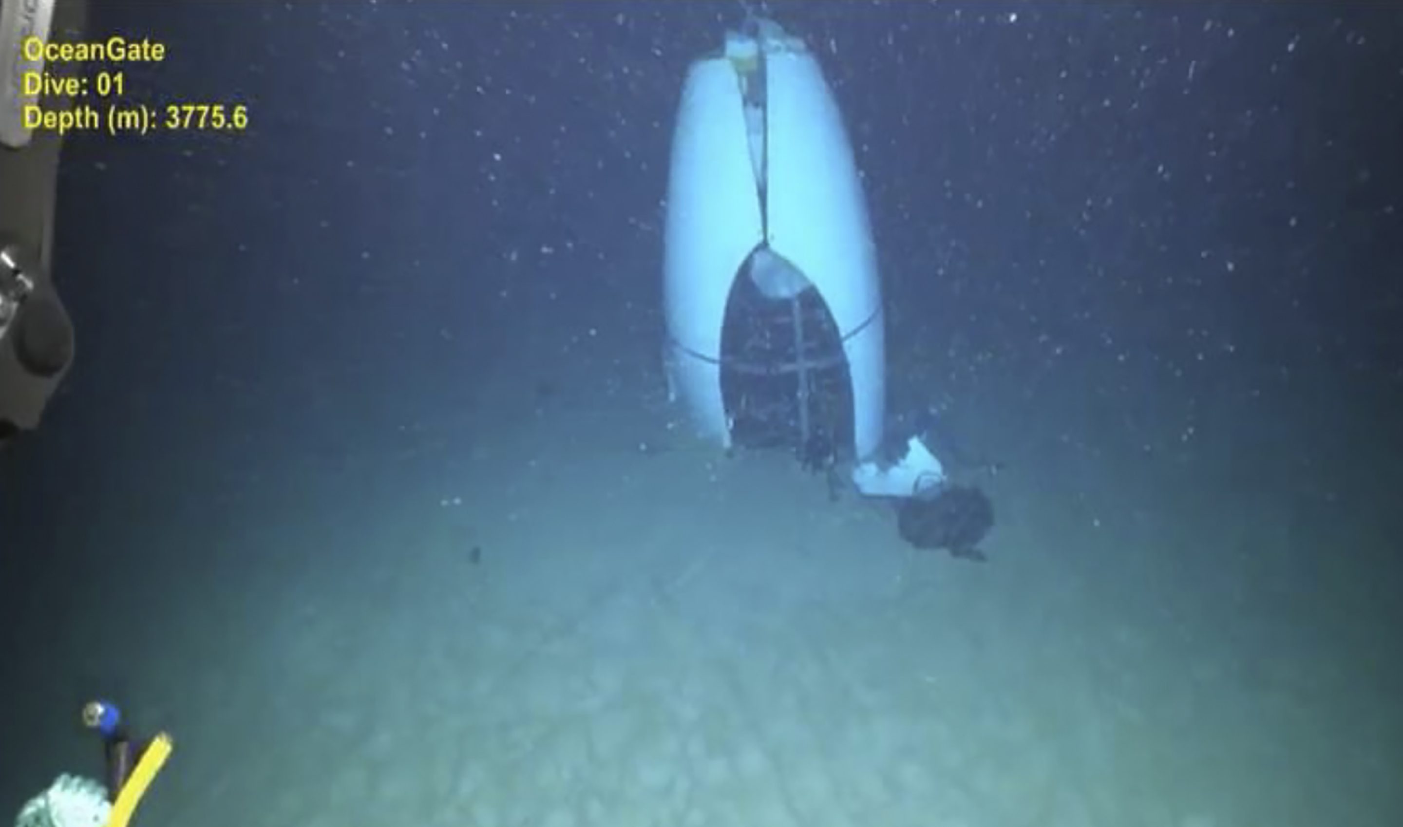 Remains of the Titan submersible on the floor of the Atlantic Ocean in June 2023.