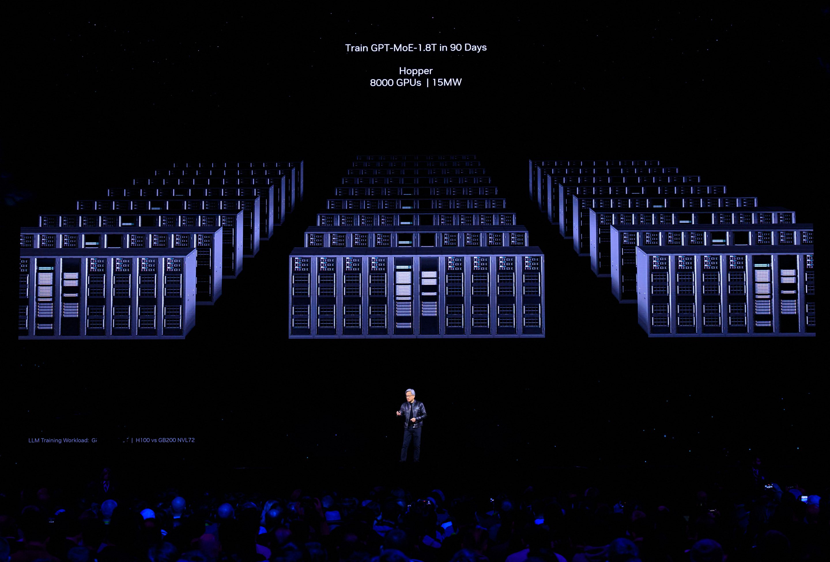 NVIDIA's founder and CEO Jensen Huang speaks during the annual Nvidia GTC Artificial Intelligence Conference in San Jose,California on Mar. 18.
