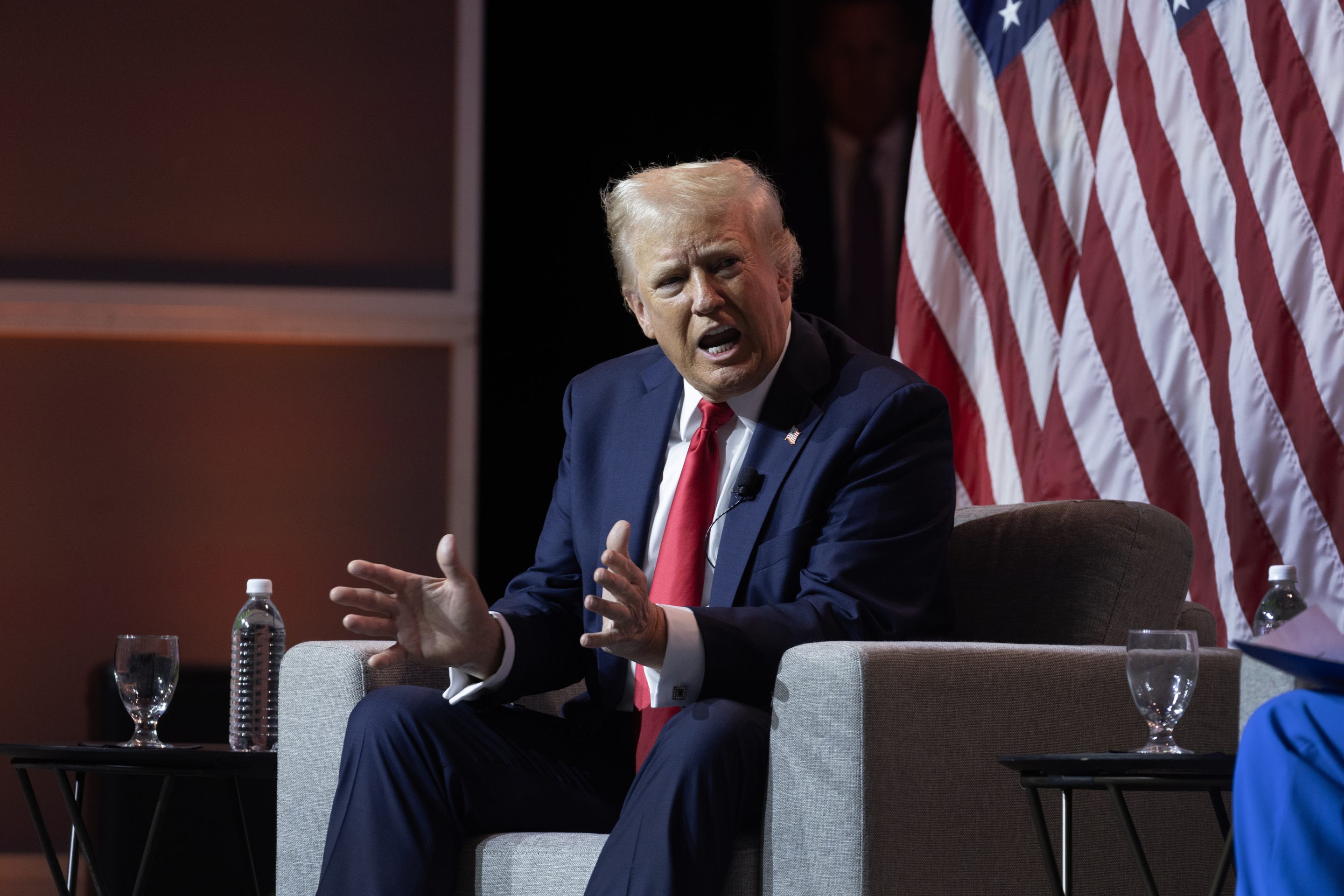 Trump at the National Association of Black Journalists convention on July 31.