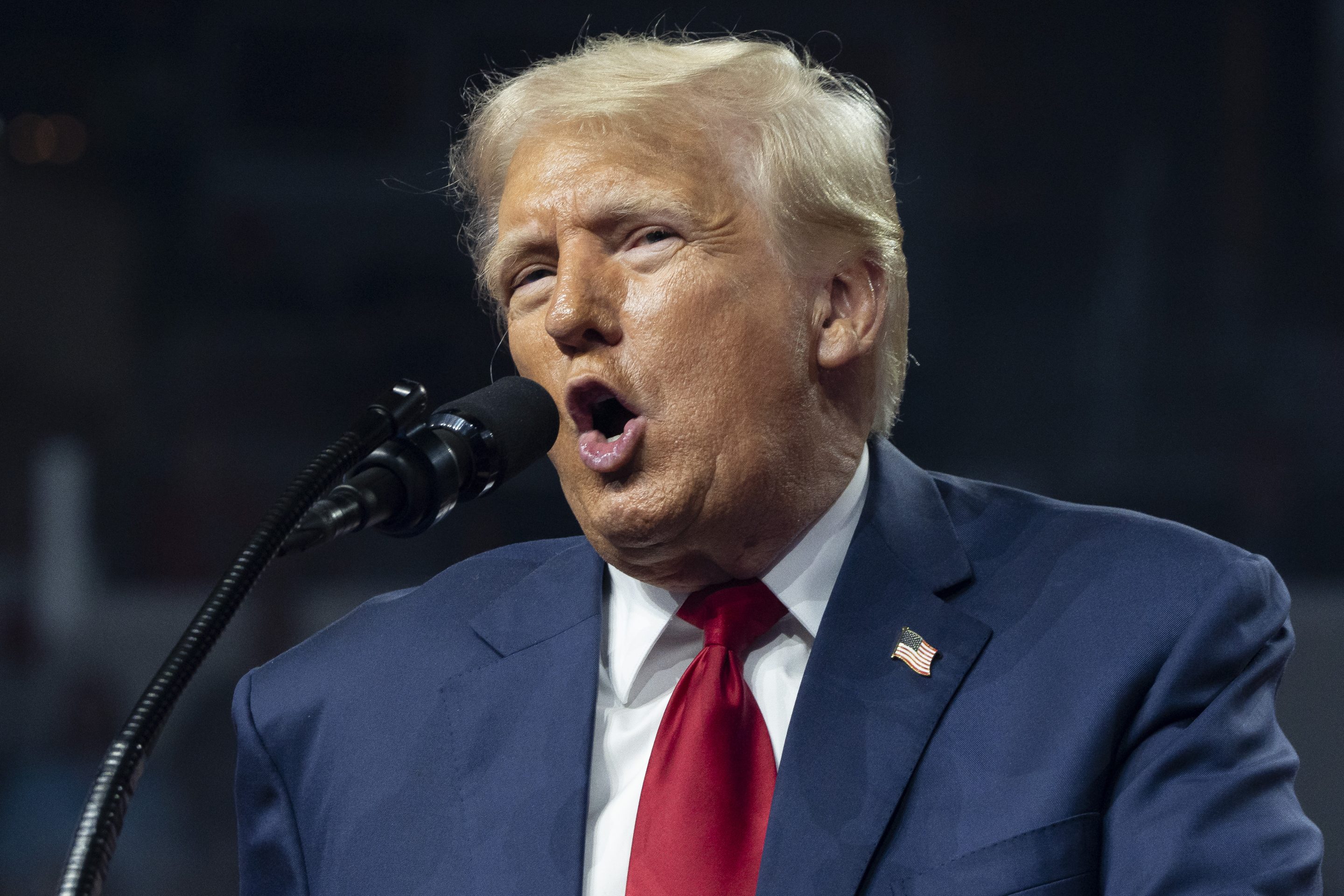 Republican presidential nominee, former U.S. President Donald Trump speaks during a campaign rally